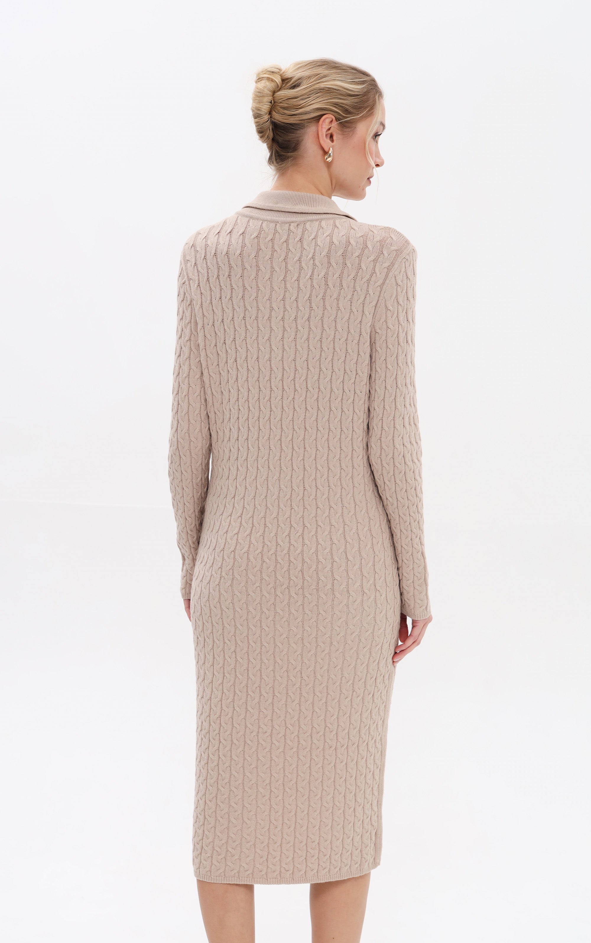 Midikleid mit Zopfstrickmuster