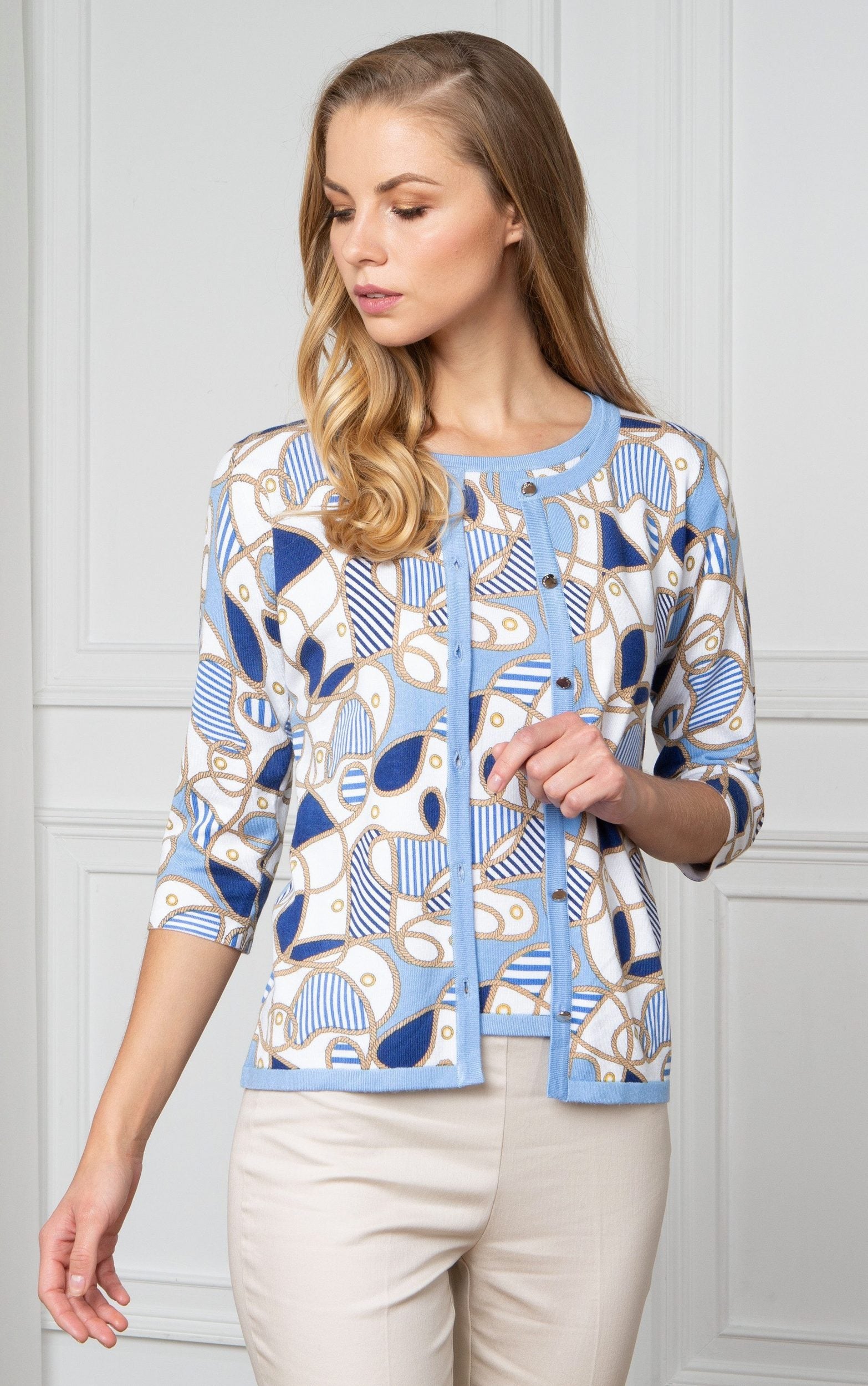 Twinset mit Marine-Design