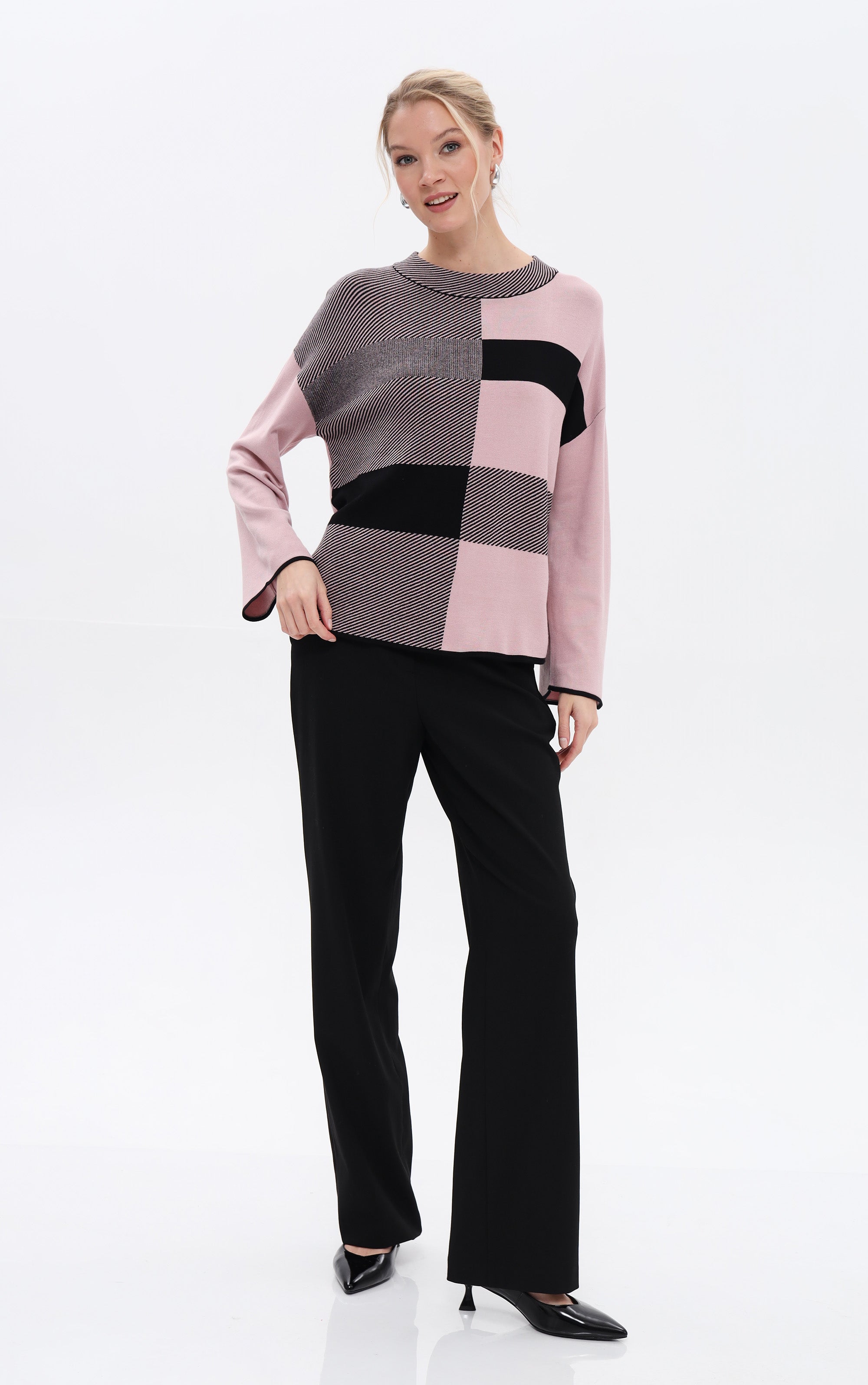 Strickpullover mit Colourblocking