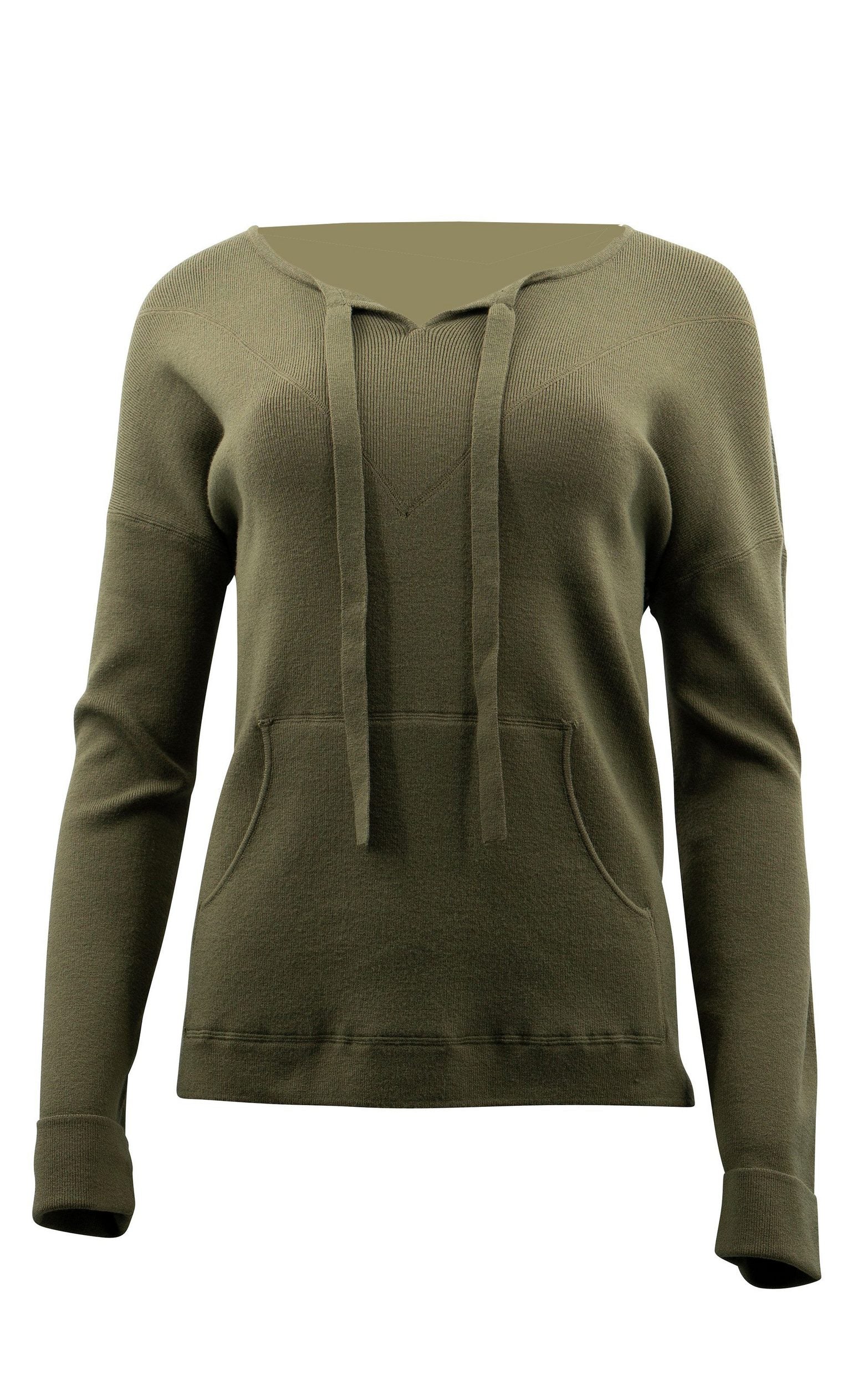 Strickpullover in Khaki im sportlichen Stil