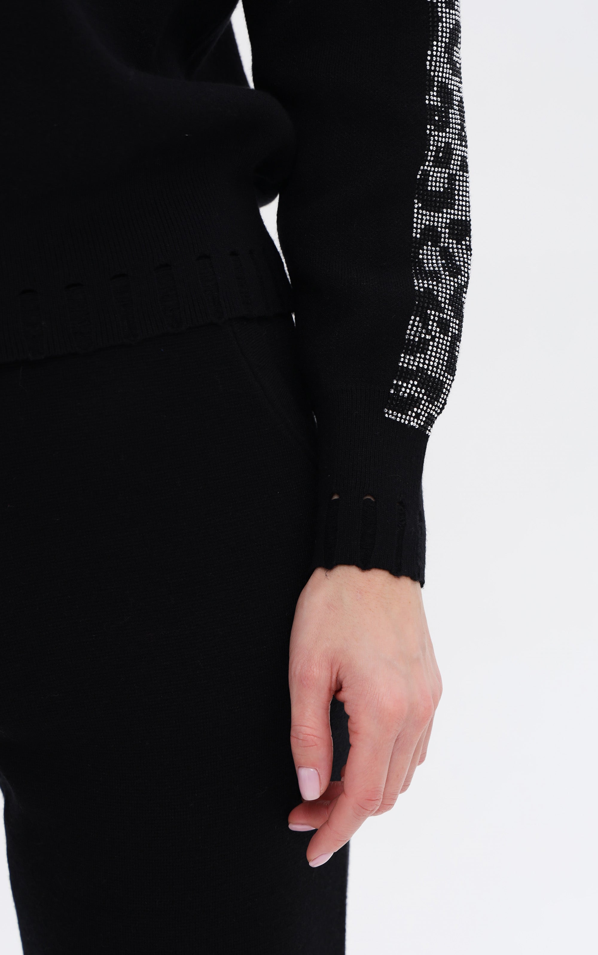 Kapuzenpullover mit Leo-Strass