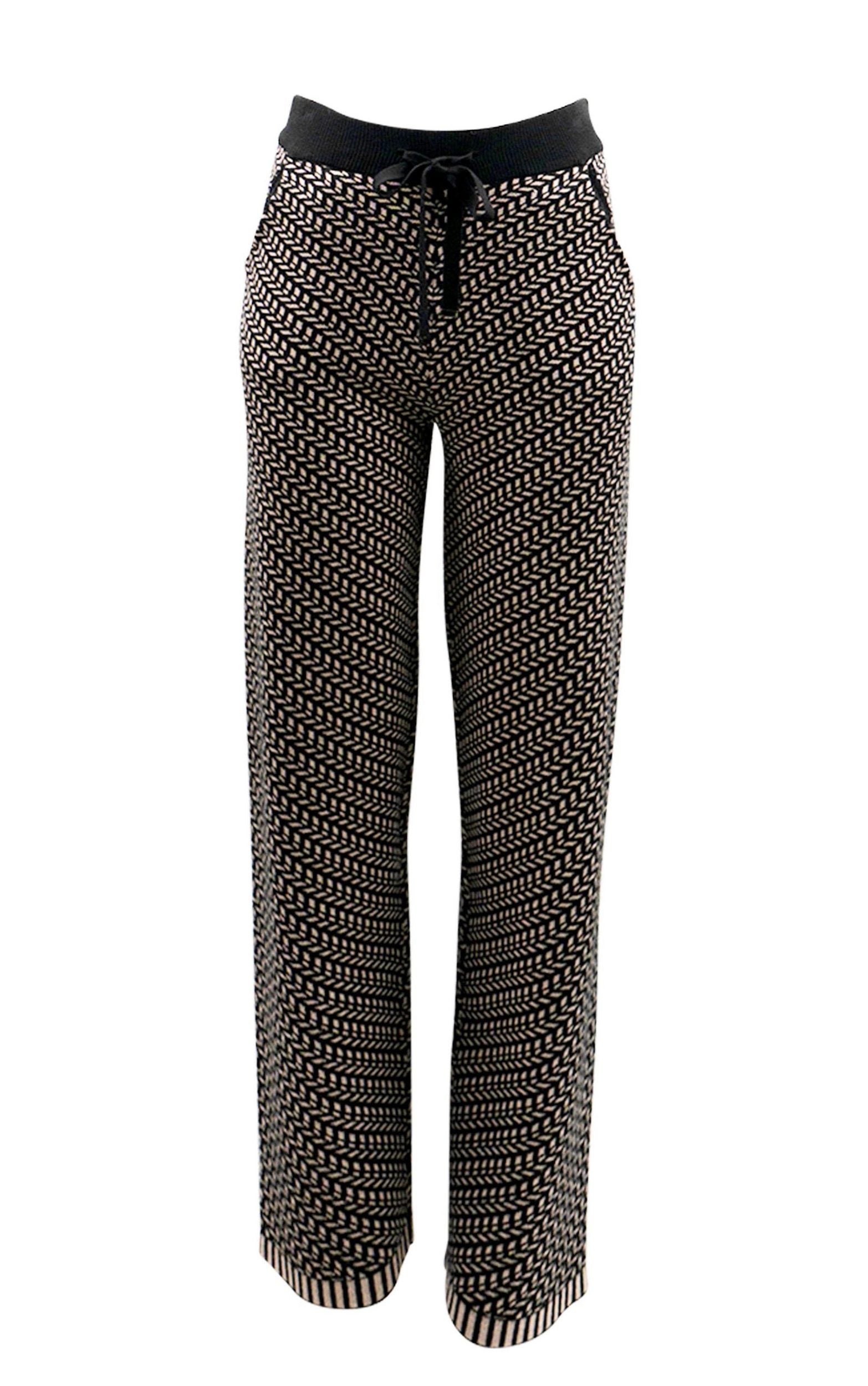 Strickhose Strick-Hose mit stylischem Fischgrätenmuster