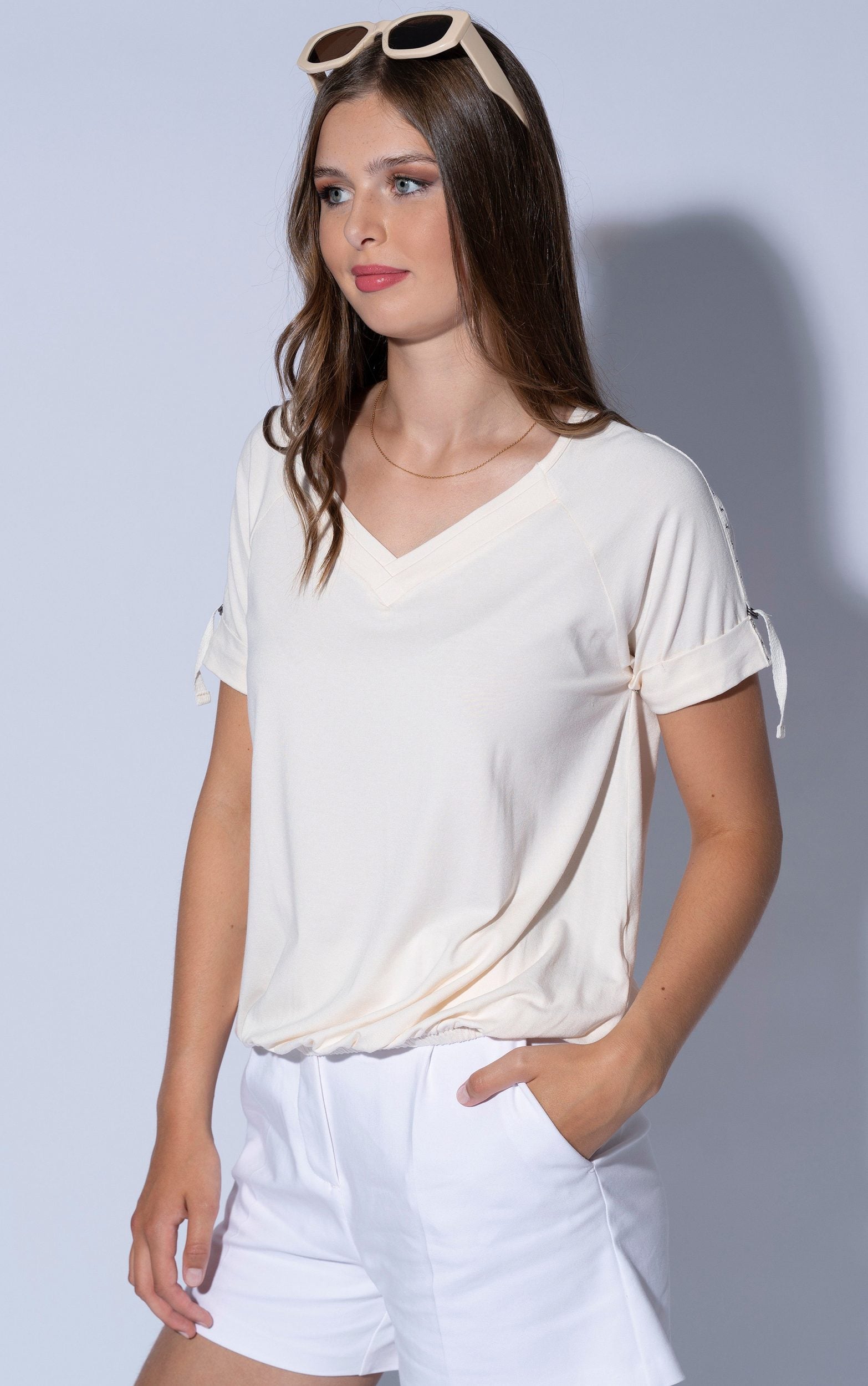 T-Shirt mit Glitzersteinen
