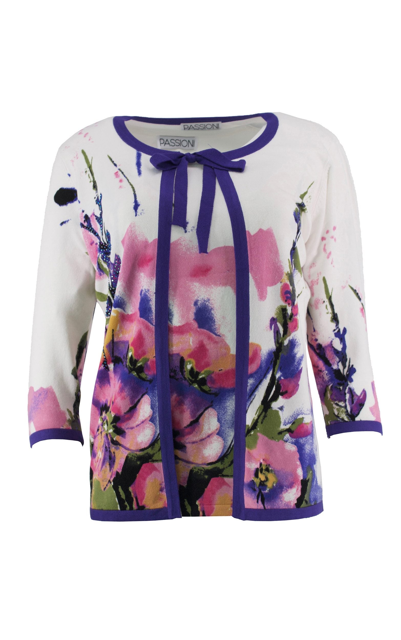 Twinset mit Blumenprint und Bindedetail