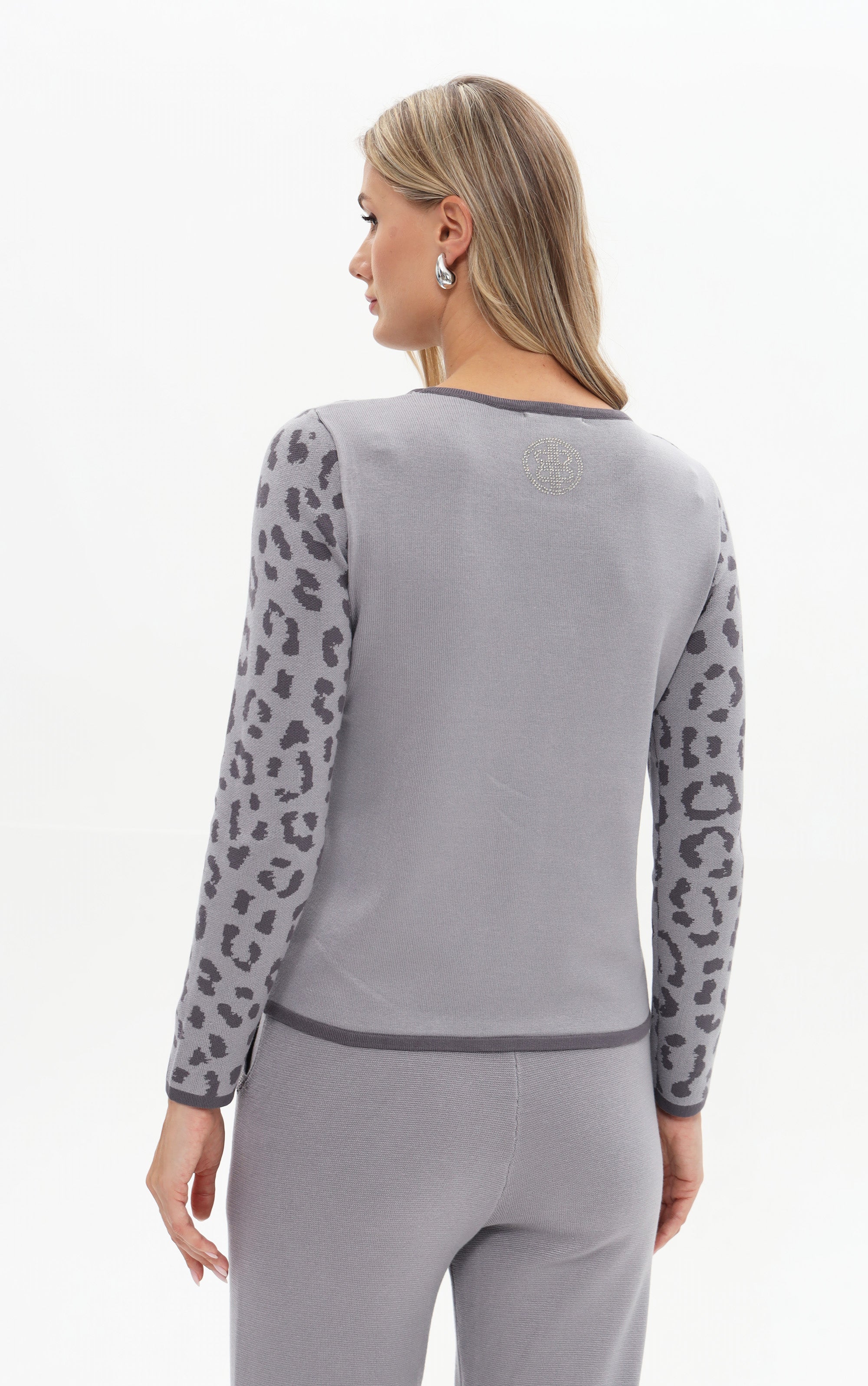 Pullover mit Leoprint-Details