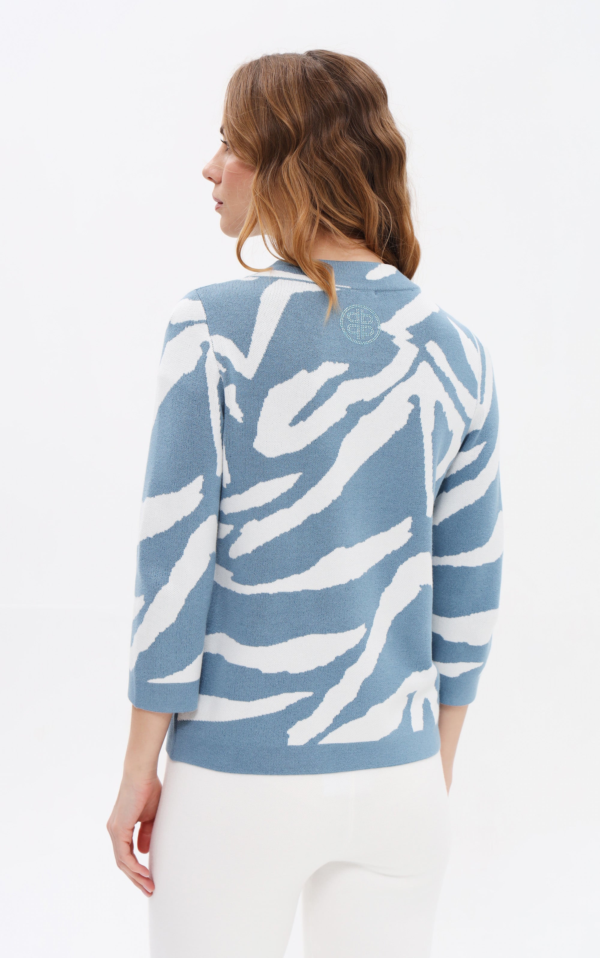 Pullover mit abstraktem Zebramuster