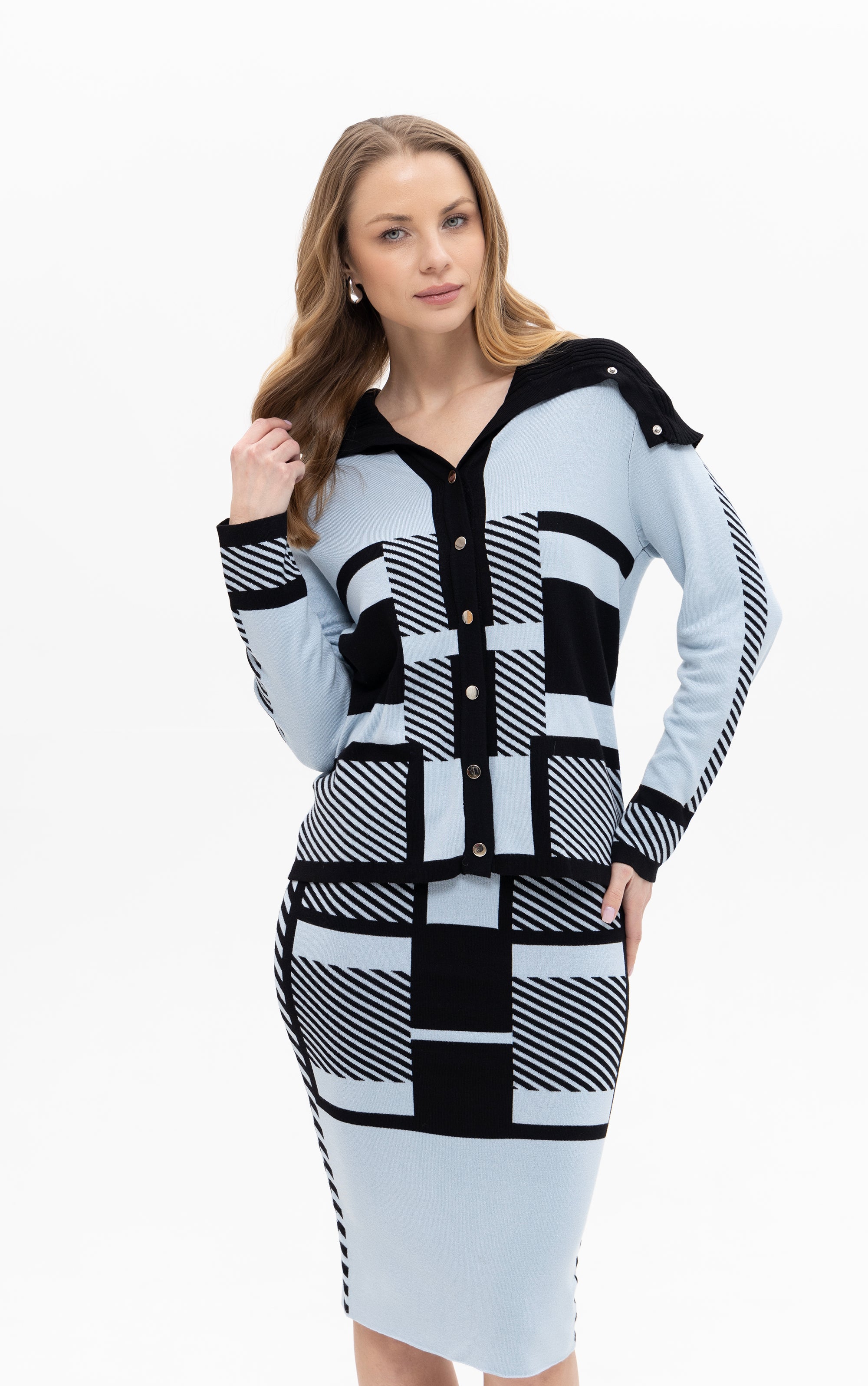 Cardigan im Colourblock-Print