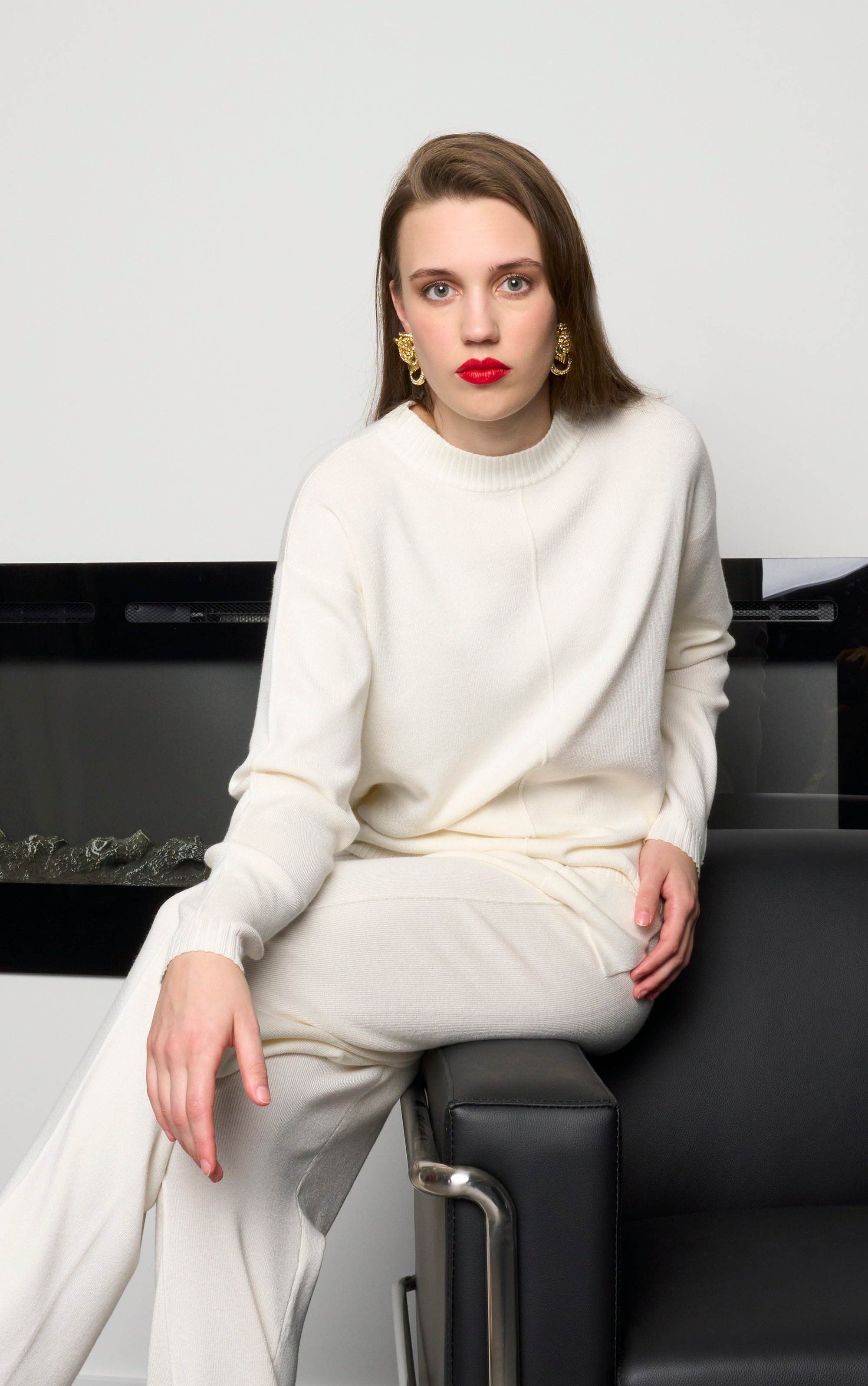 Strickpullover mit Ärmelsäumen