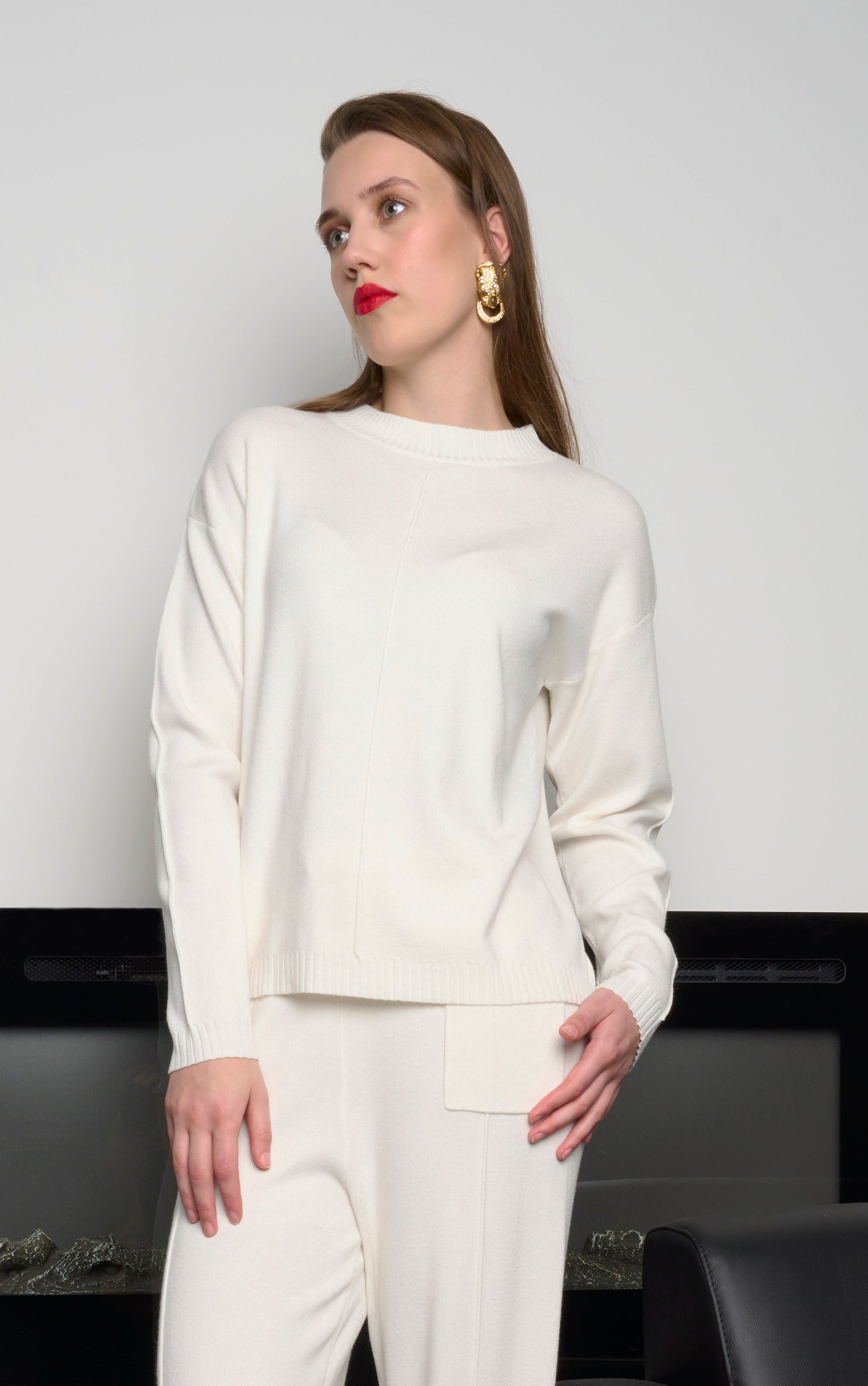 Strickpullover mit Ärmelsäumen