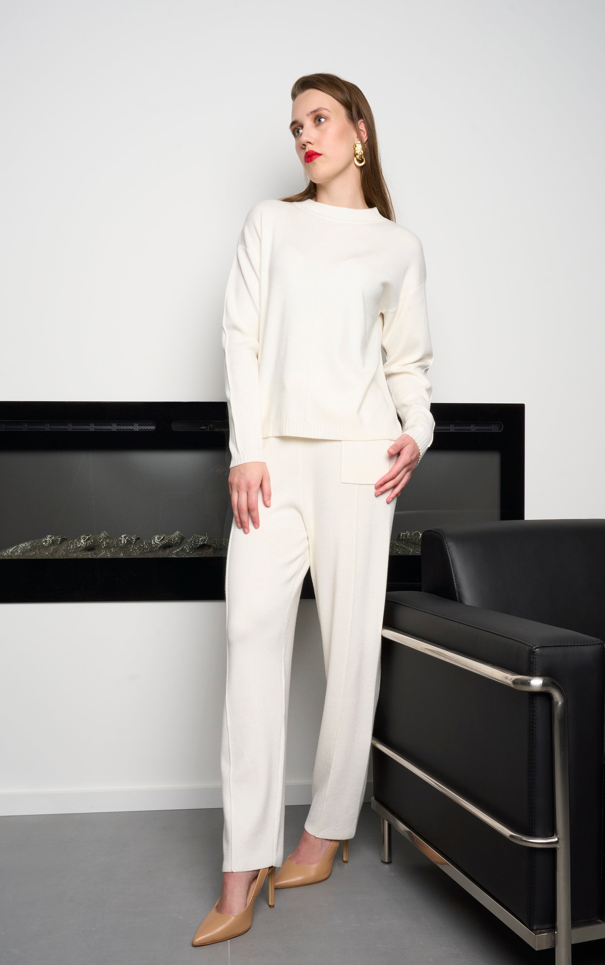 Strickhose Straight Fit mit Nahtdetail