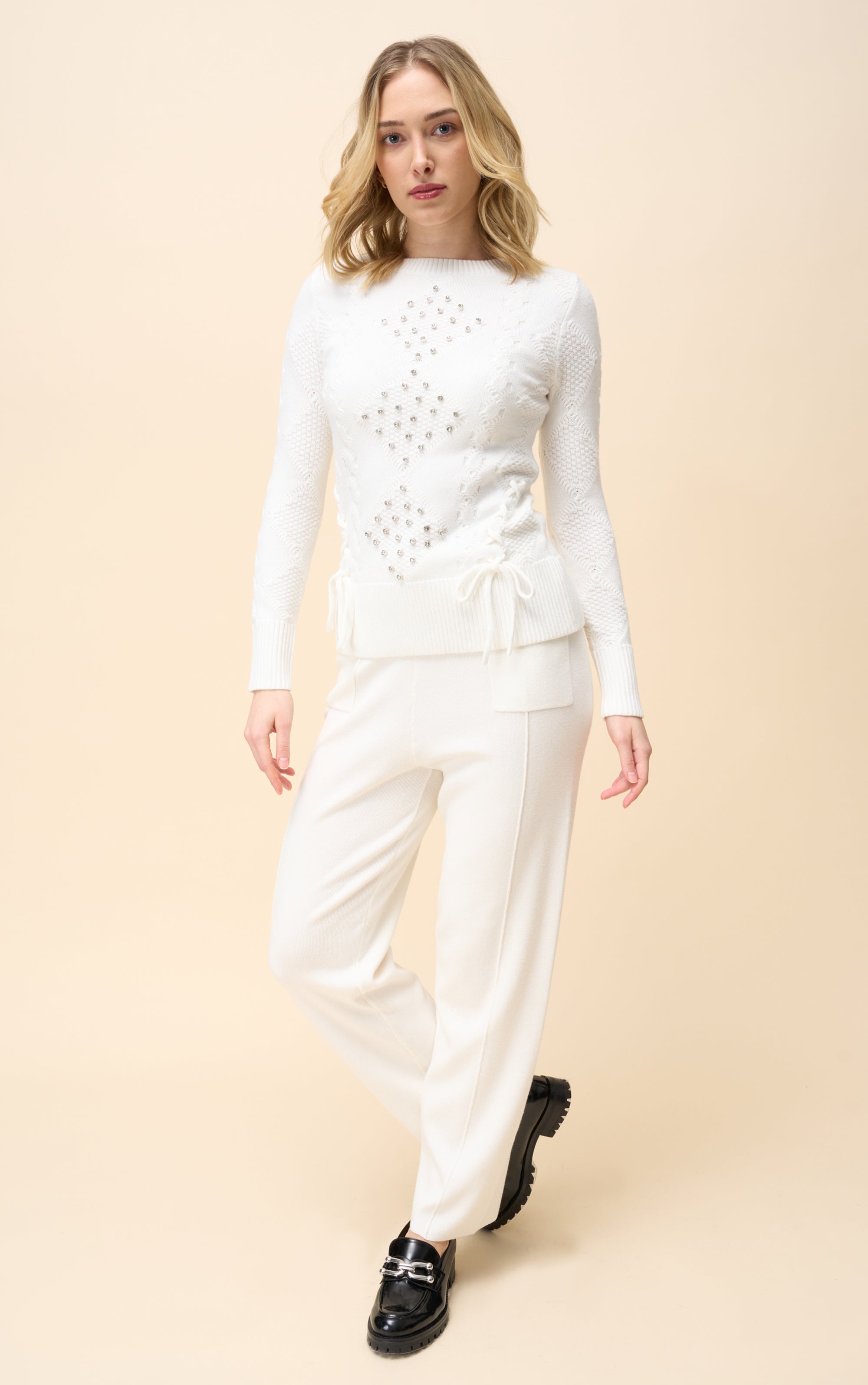 Strickhose Straight Fit mit Nahtdetail