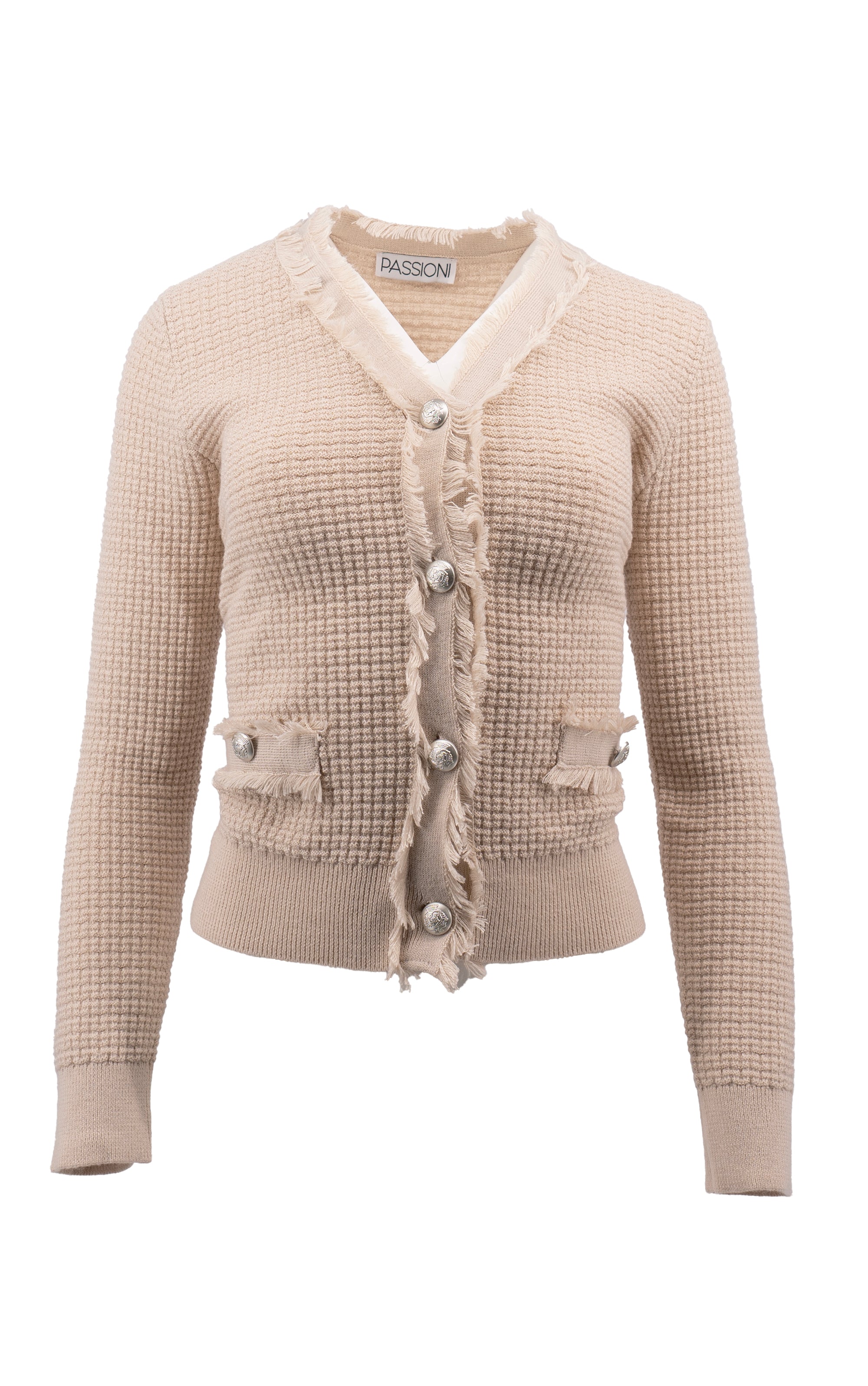 Elegante Strickjacke mit Stofffaserdetails