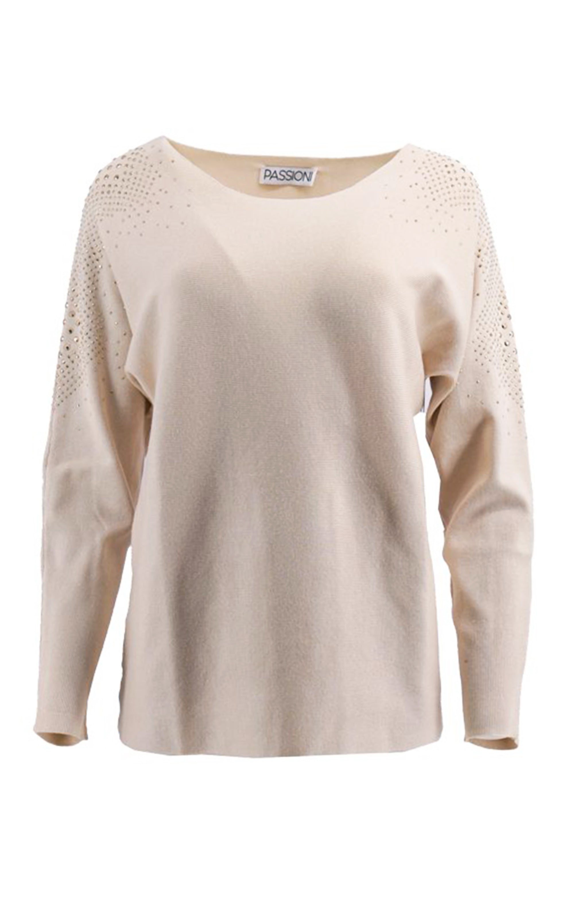 Strickpullover mit Strasssteinen