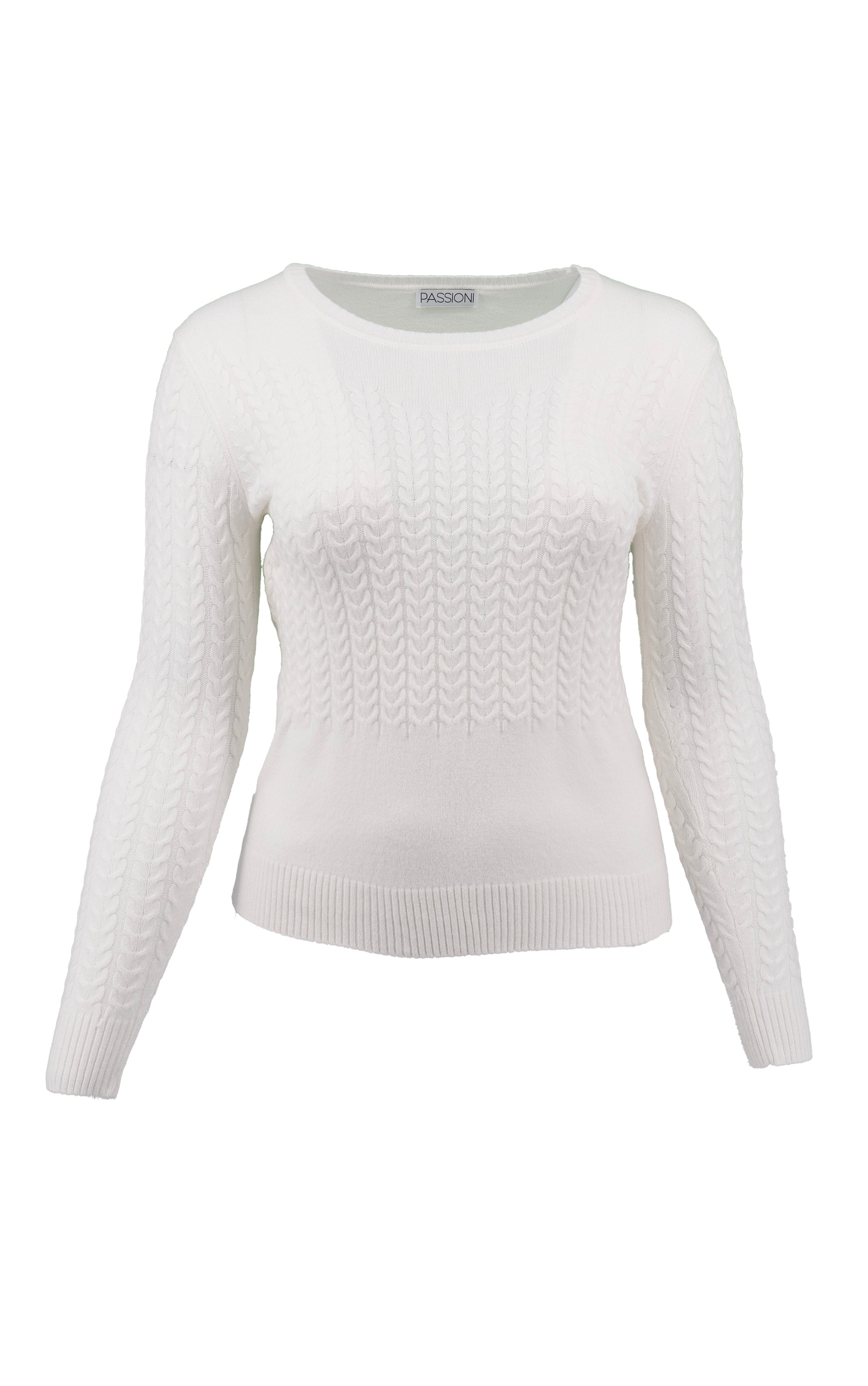 Strickpullover Basic Rundhalspullover mit Zopfmuster