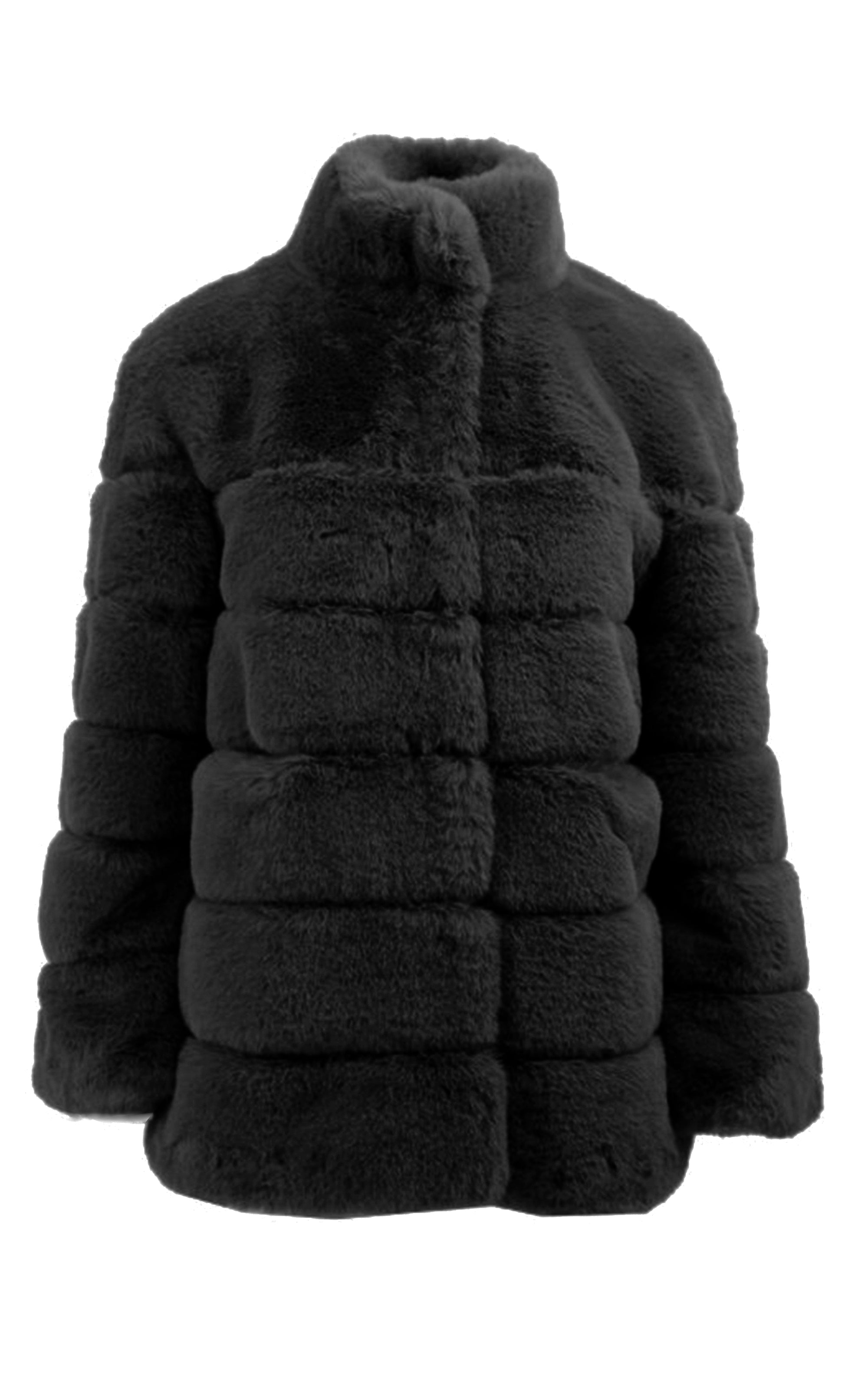 Kunstfell Steppjacke in zartem Hellviolett oder Schwarz