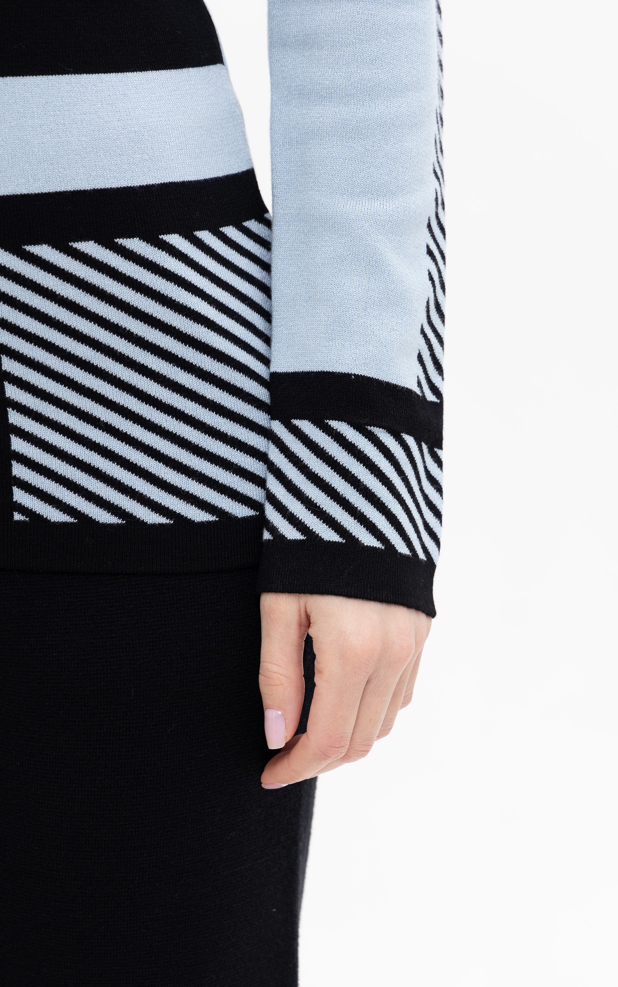 Rollkragenpullover mit Colour-blocking
