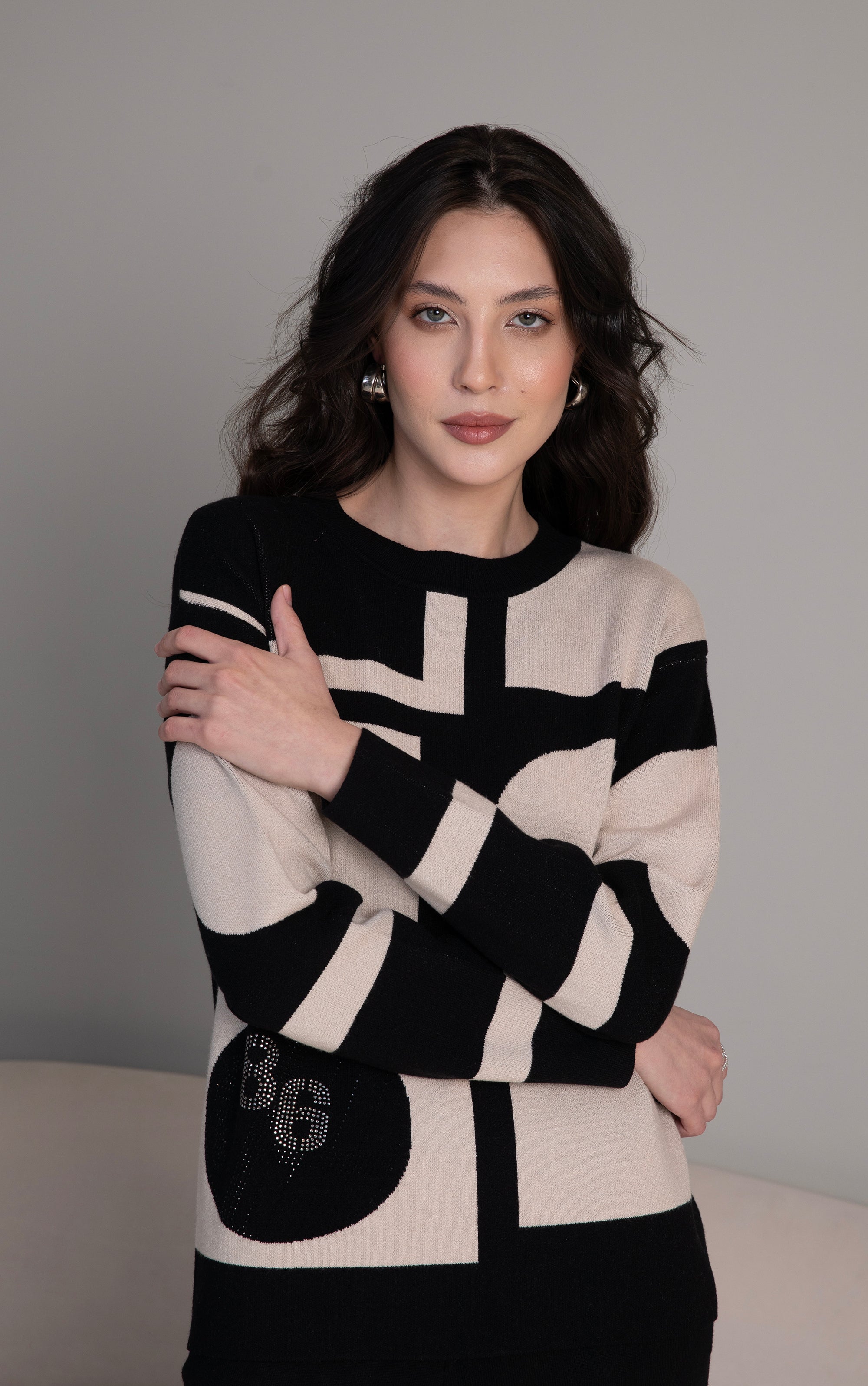 Strickpullover mit abstraktem Muster
