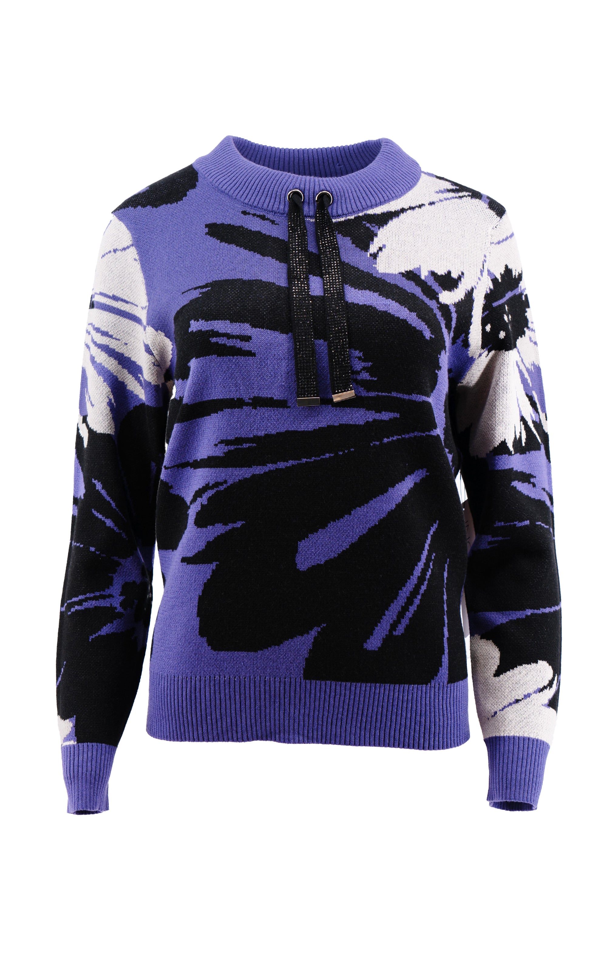 Pullover mit abstraktem Blumenmuster