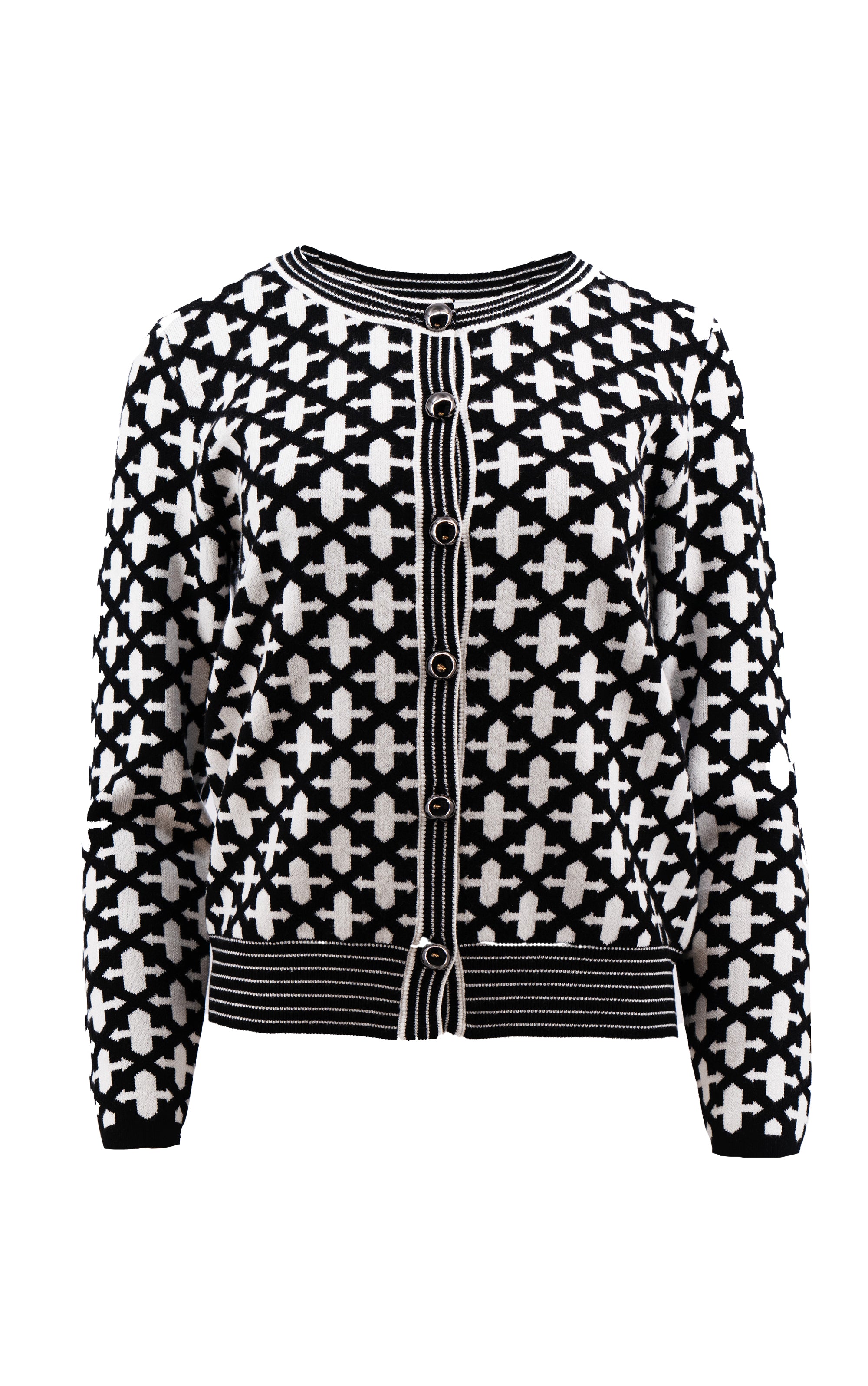 Strickjacke mit geometrischem Muster