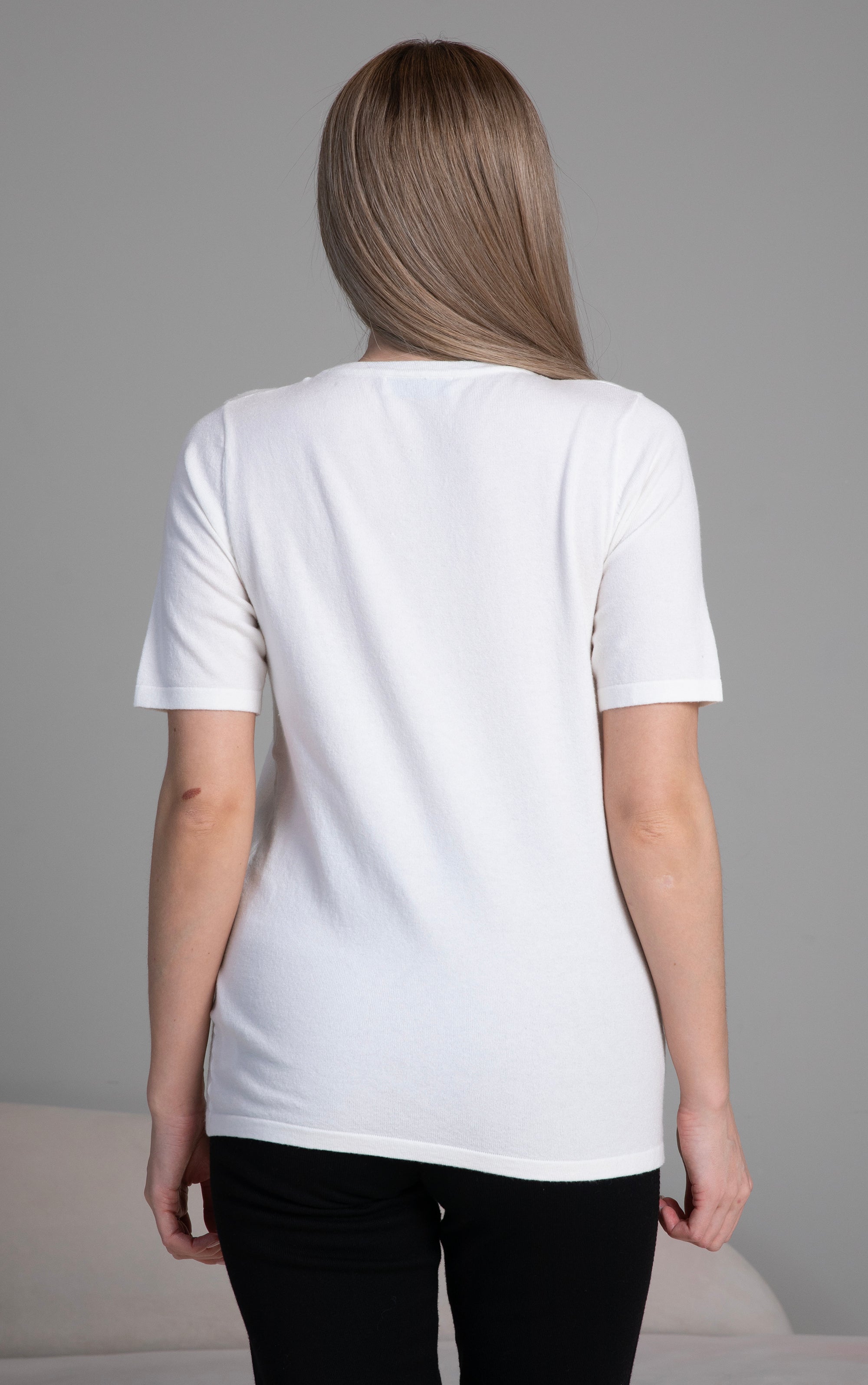 Twinset mit Rautenmuster und Strassdetails