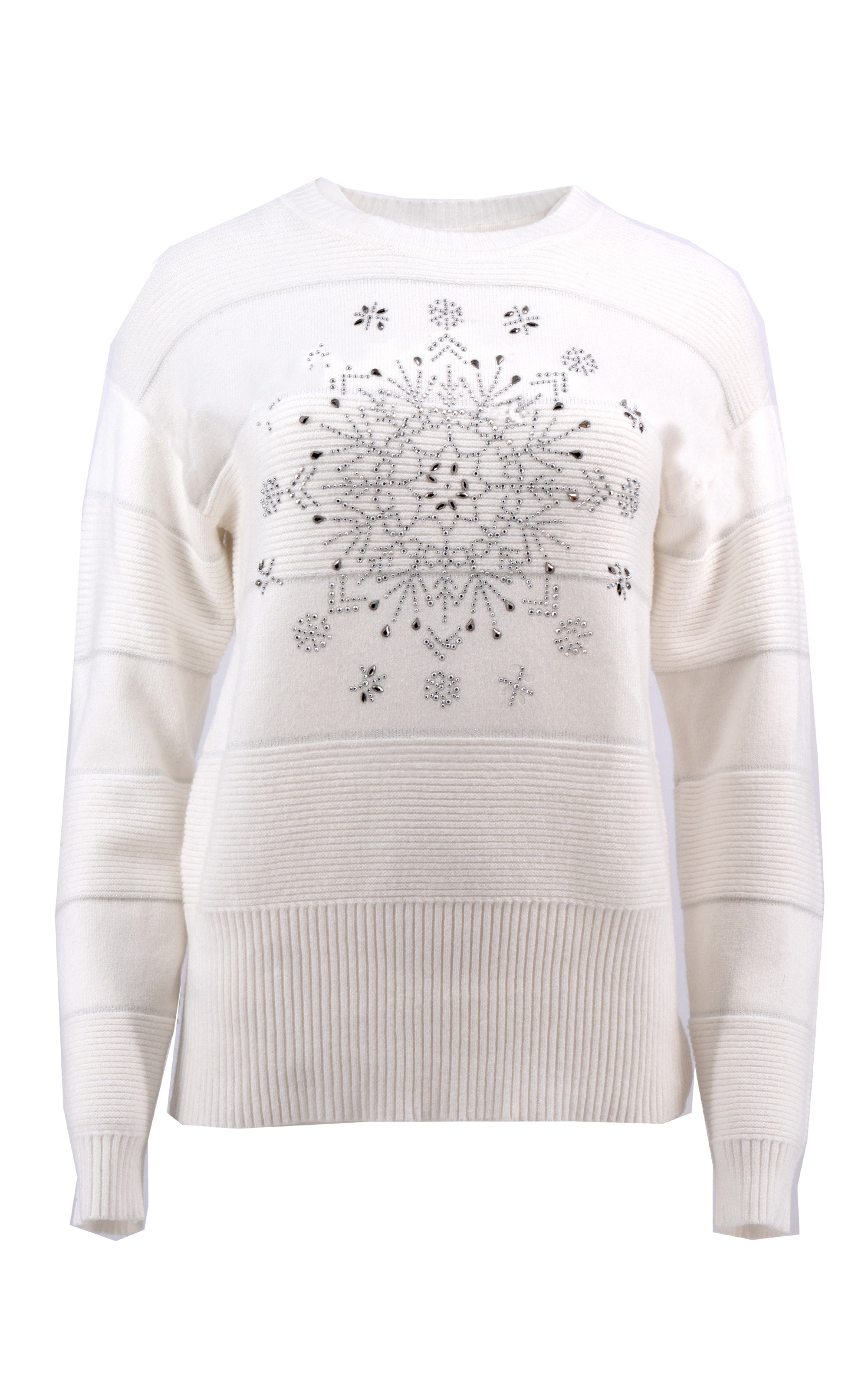 Strickpullover mit Strass-Schneeflocke