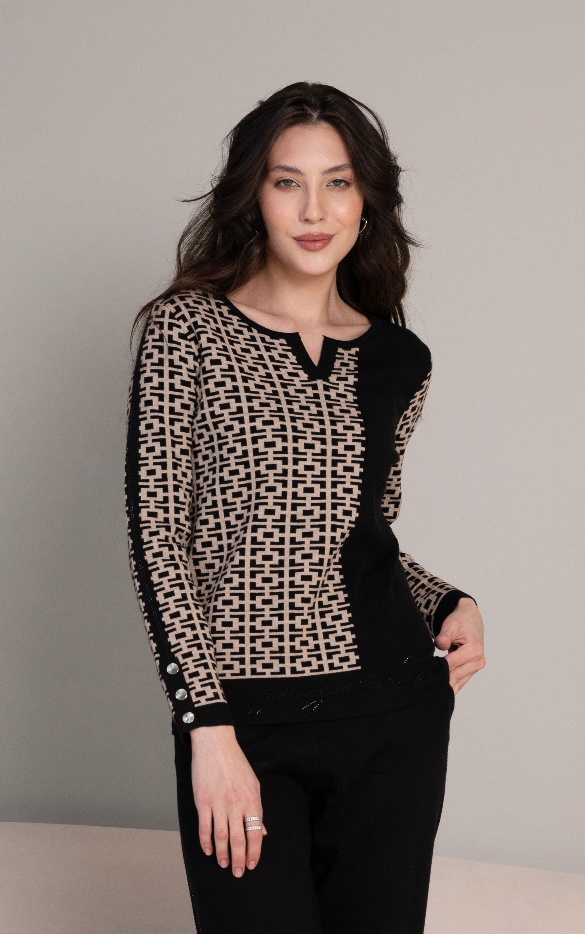 Pullover mit geometrischem Muster