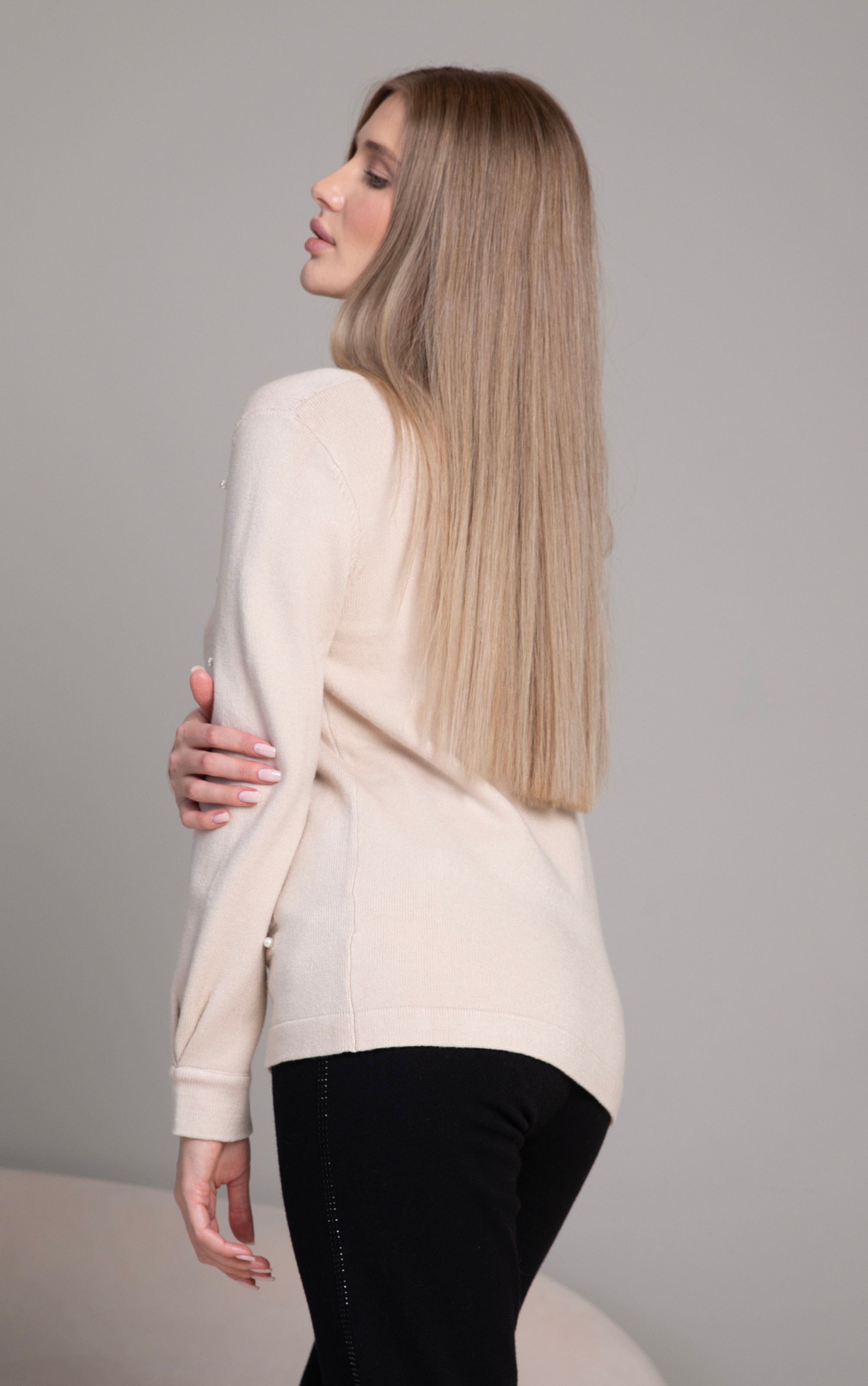 Feinstrick Pullover mit Logo-Schriftzug