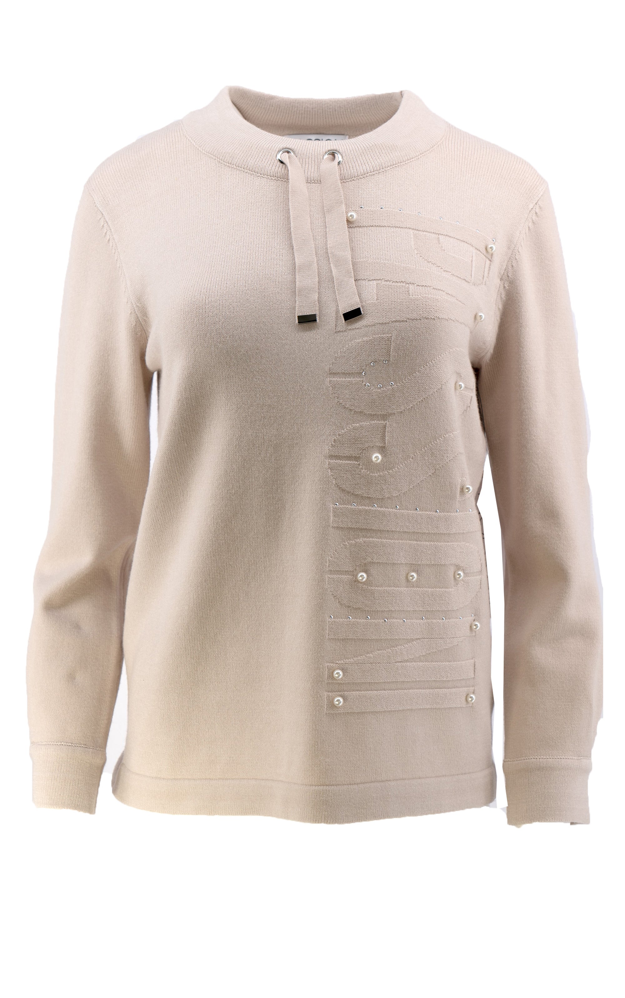 Feinstrick Pullover mit Logo-Schriftzug
