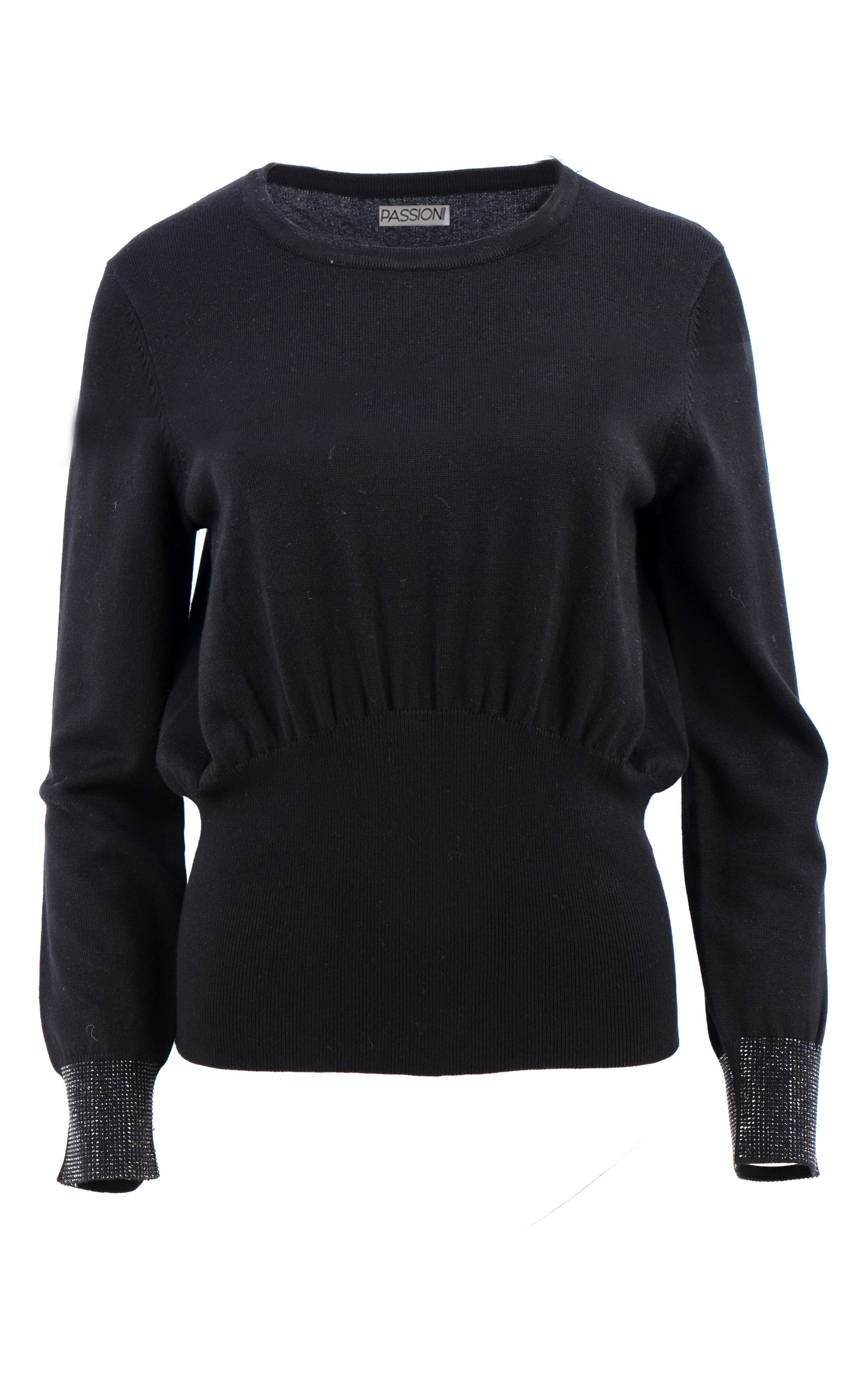 Pullover mit breitem Bund und Strassdetails