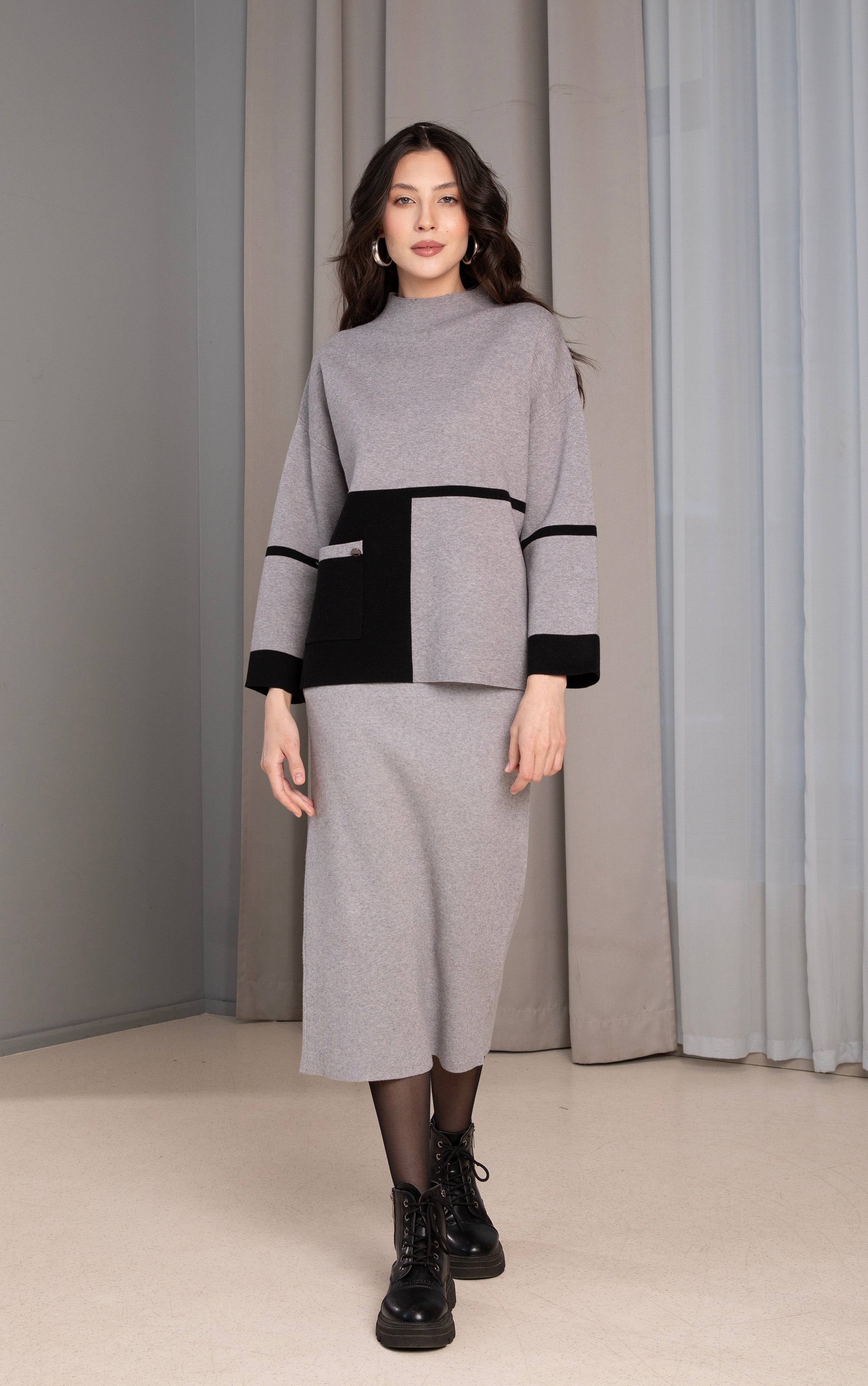Strickpullover im Color Blocking-Design