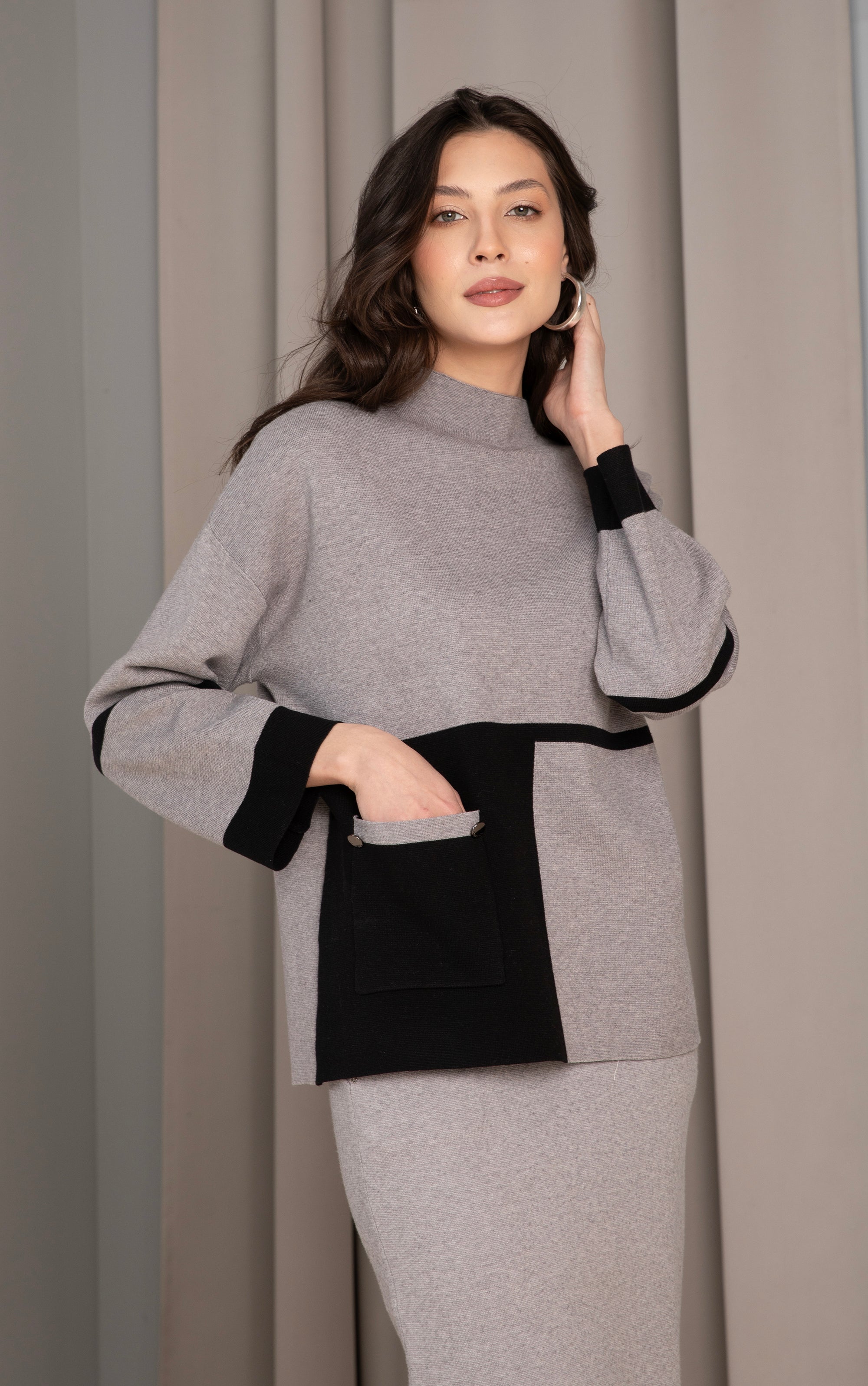 Strickpullover im Color Blocking-Design