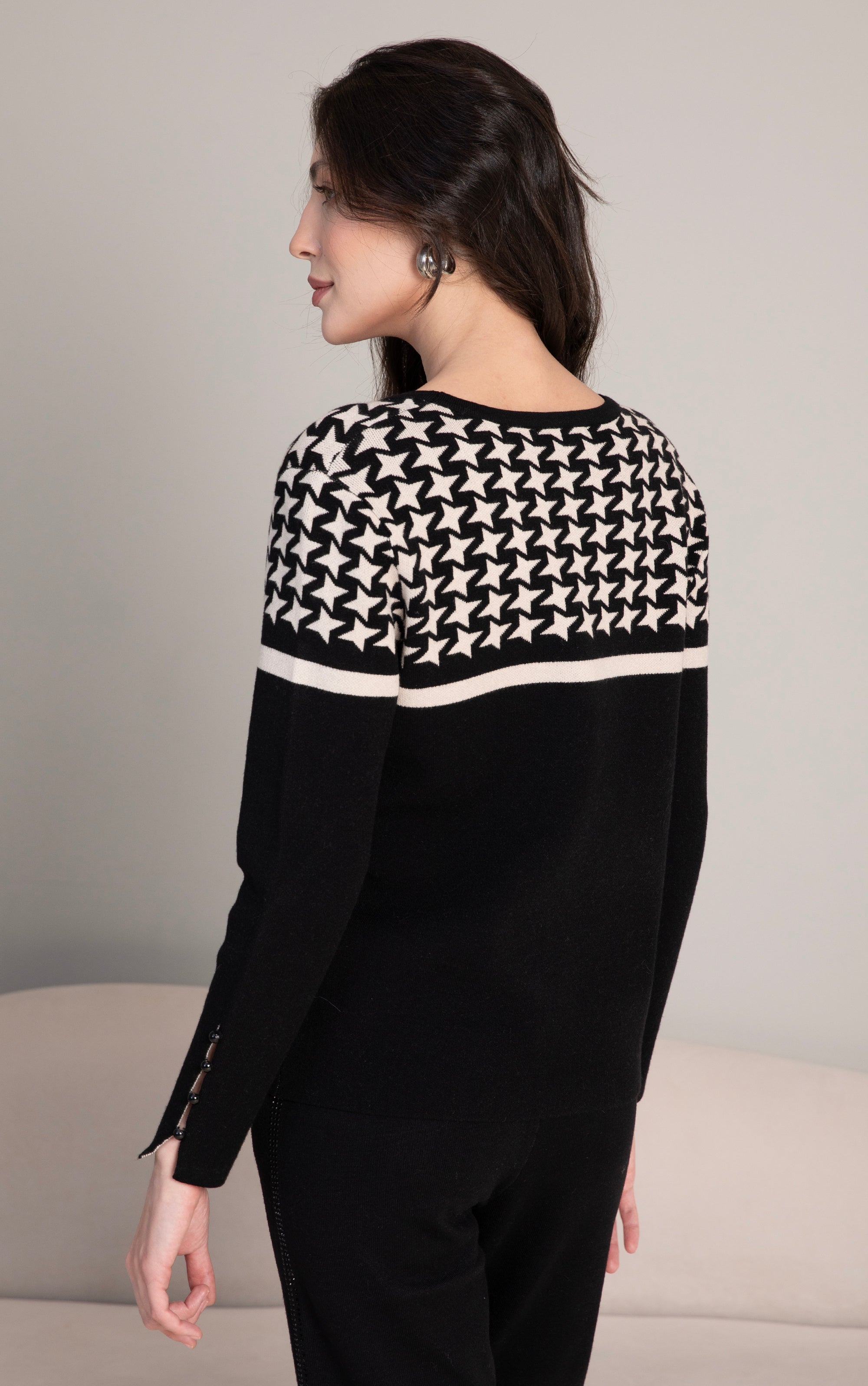 Strickpullover mit Sternmuster