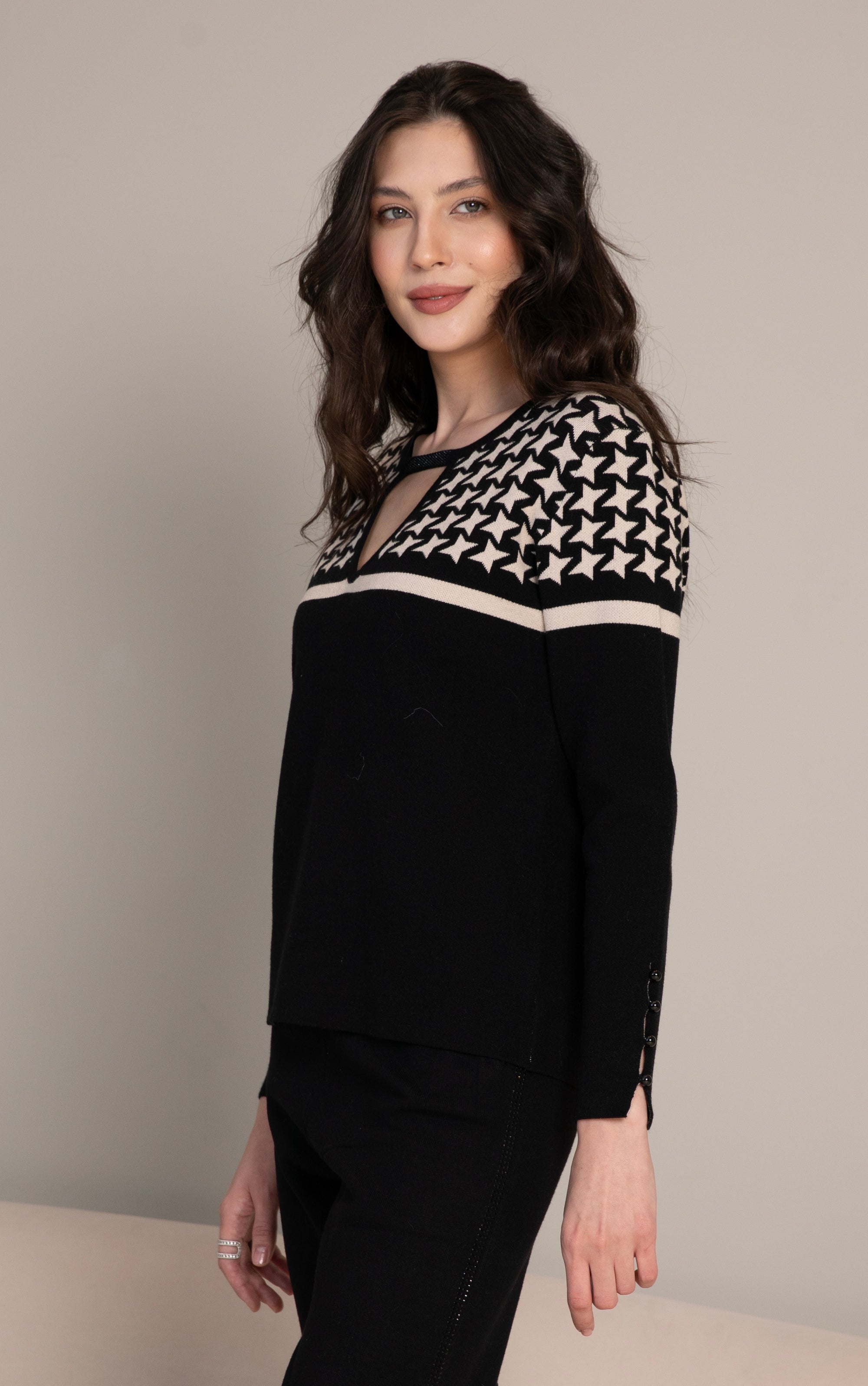 Strickpullover mit Sternmuster