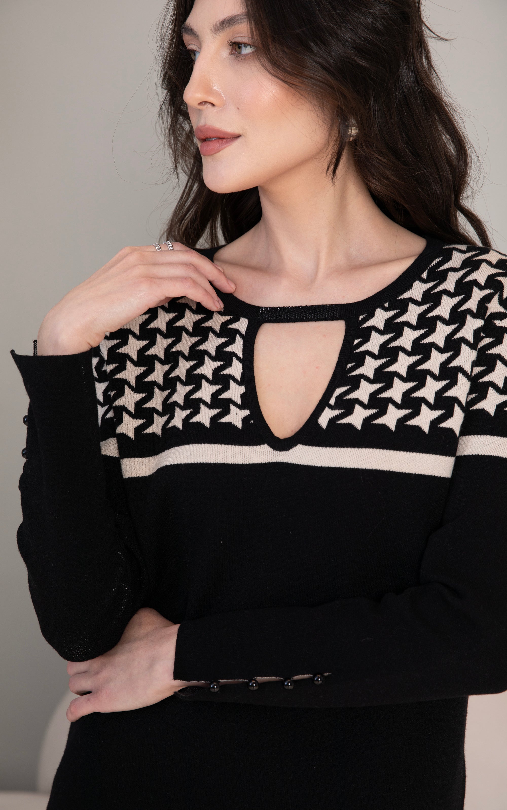 Strickpullover mit Sternmuster