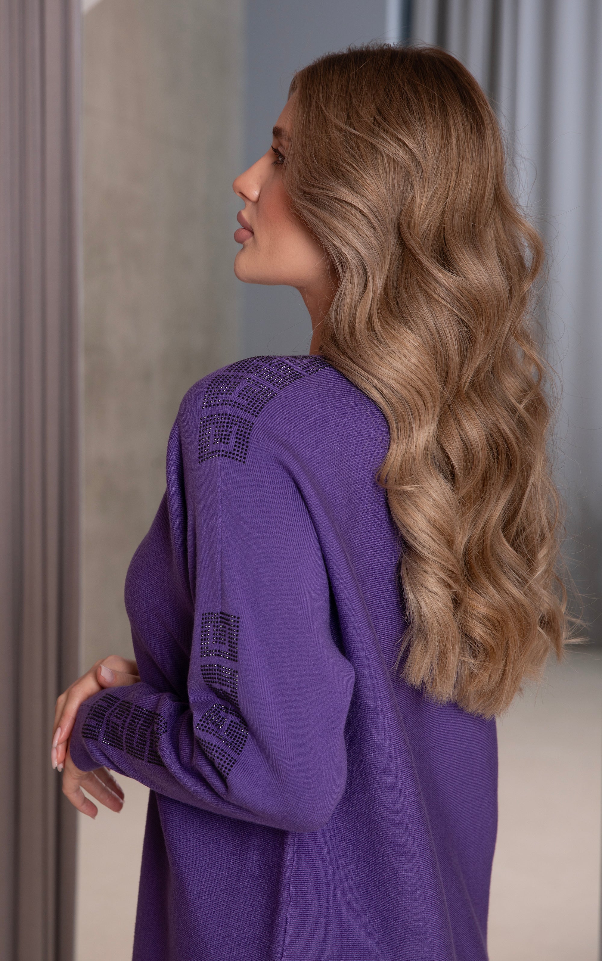 Strickpullover mit Strassdetails