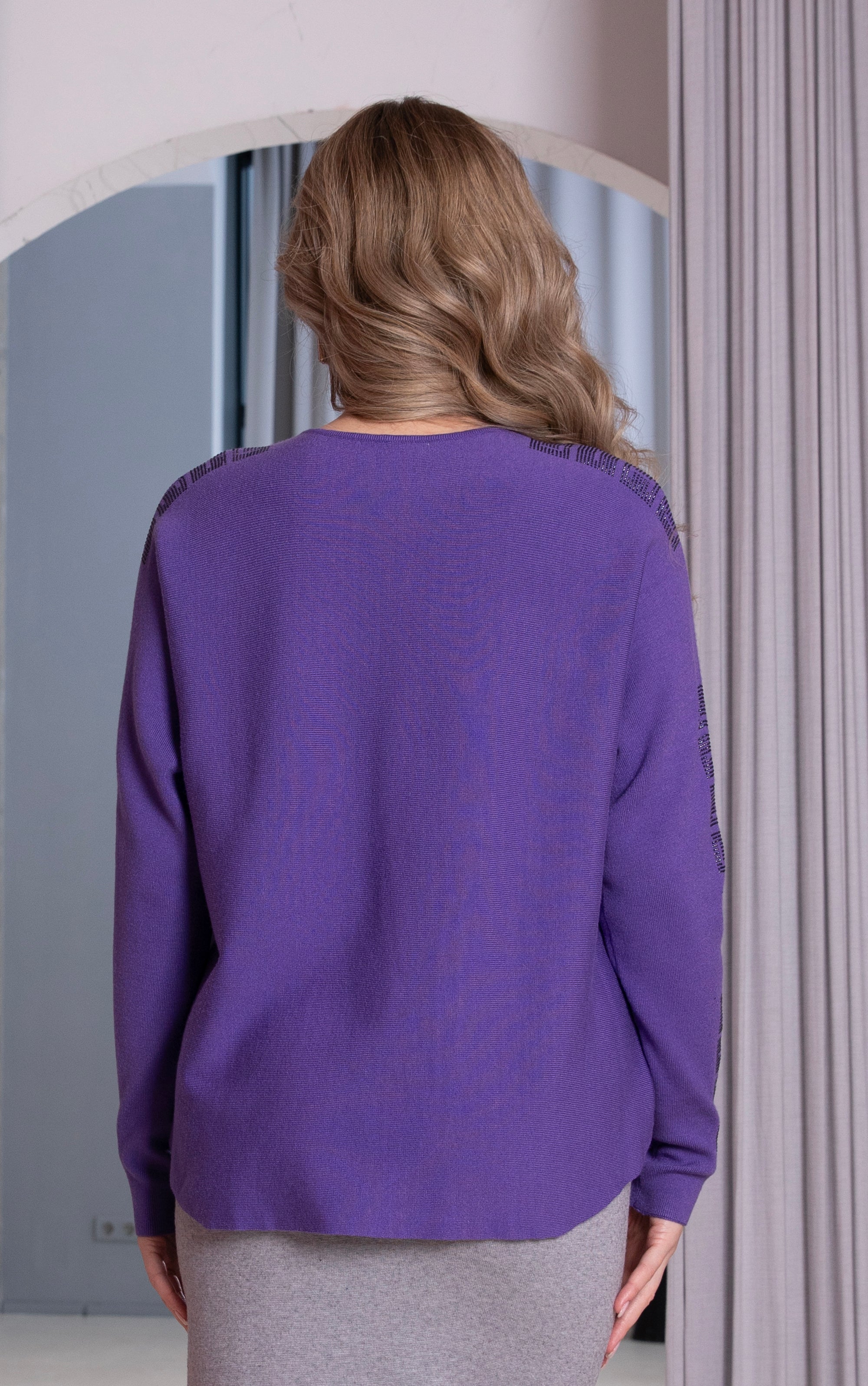 Strickpullover mit Strassdetails