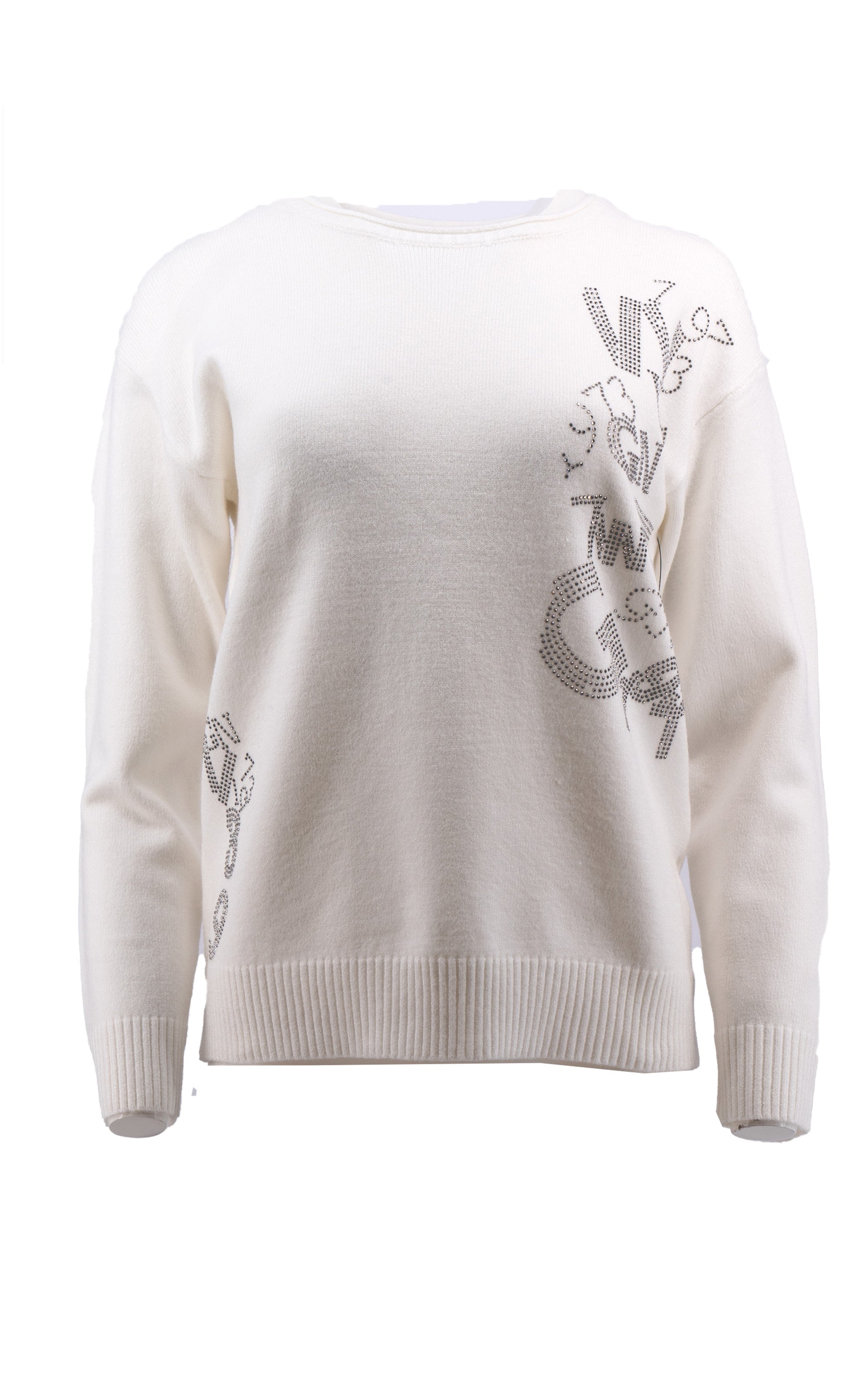 Strickpullover mit Strassdetails