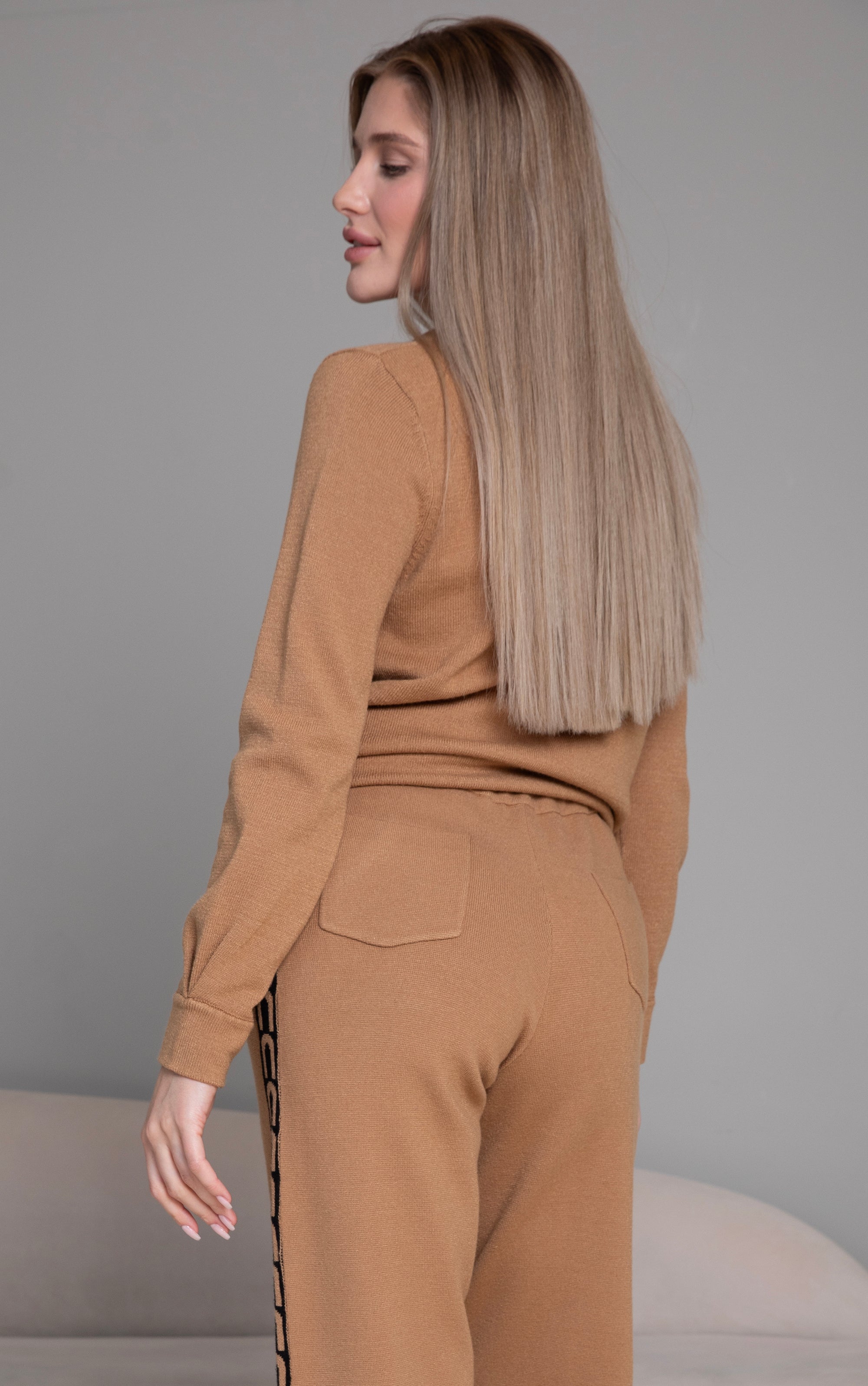 Feinstrick Pullover mit Kordelzug