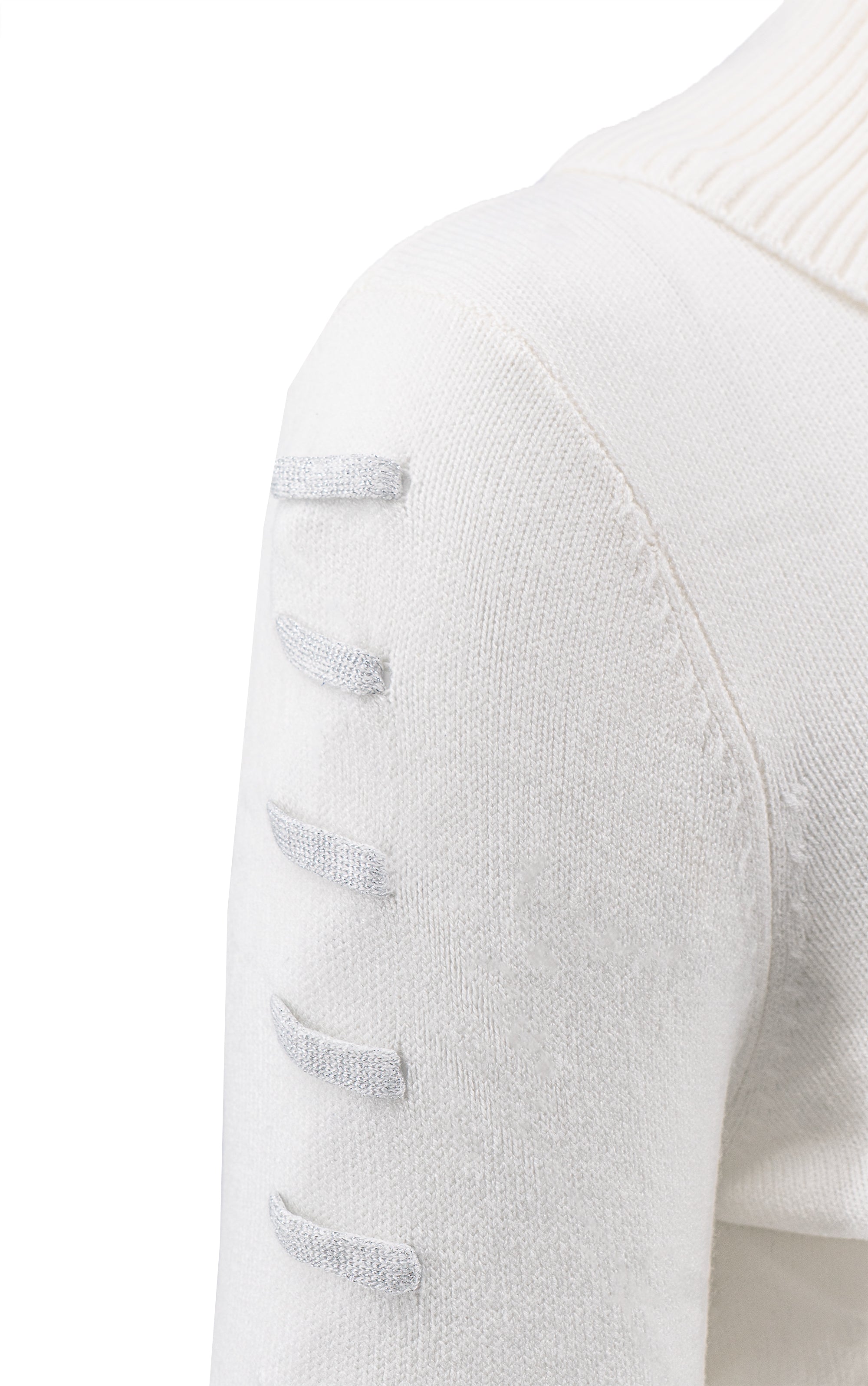 Pullover mit Umschlagkragen und Strassdetails