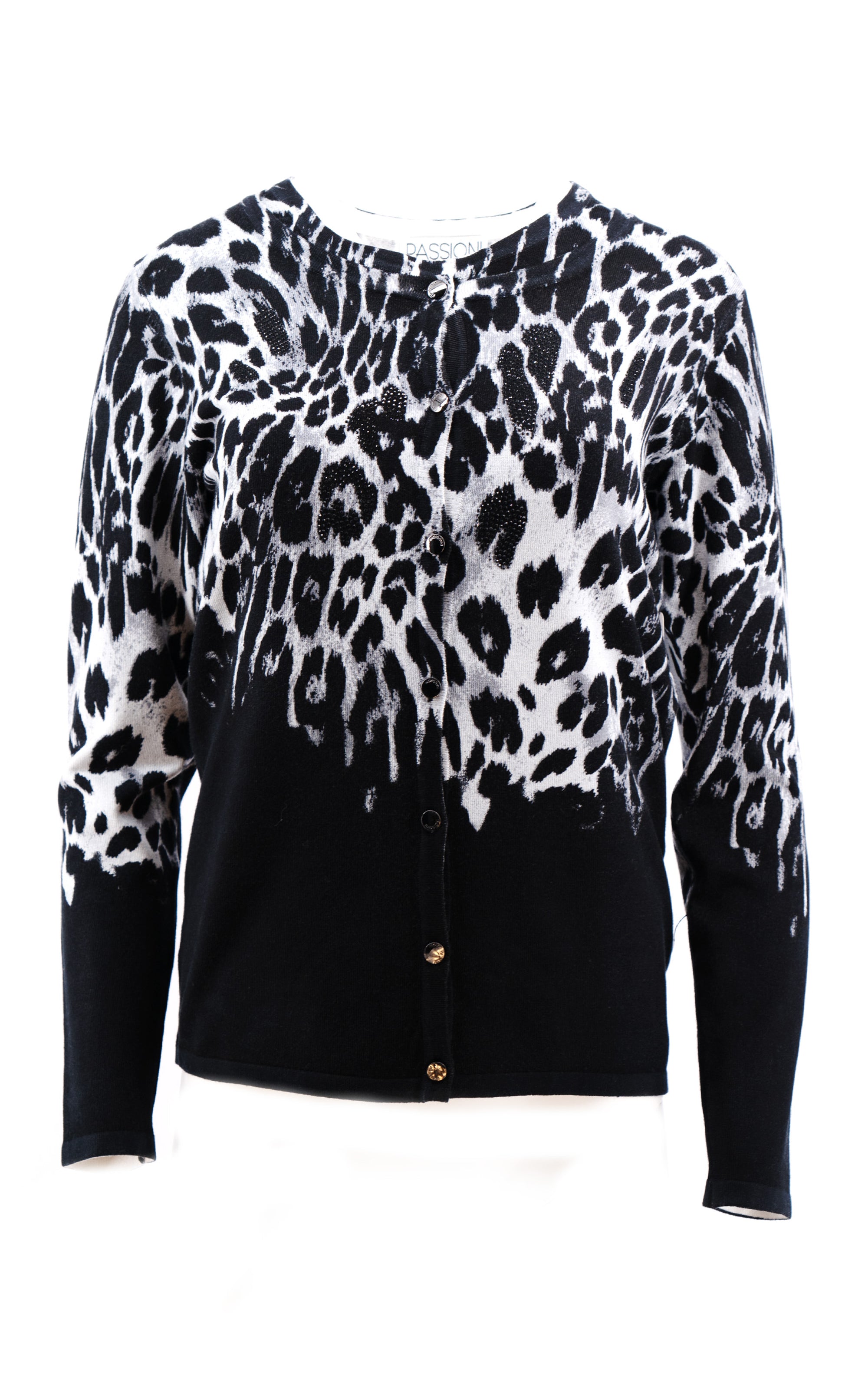 Twinset mit grauem Leopardenmuster
