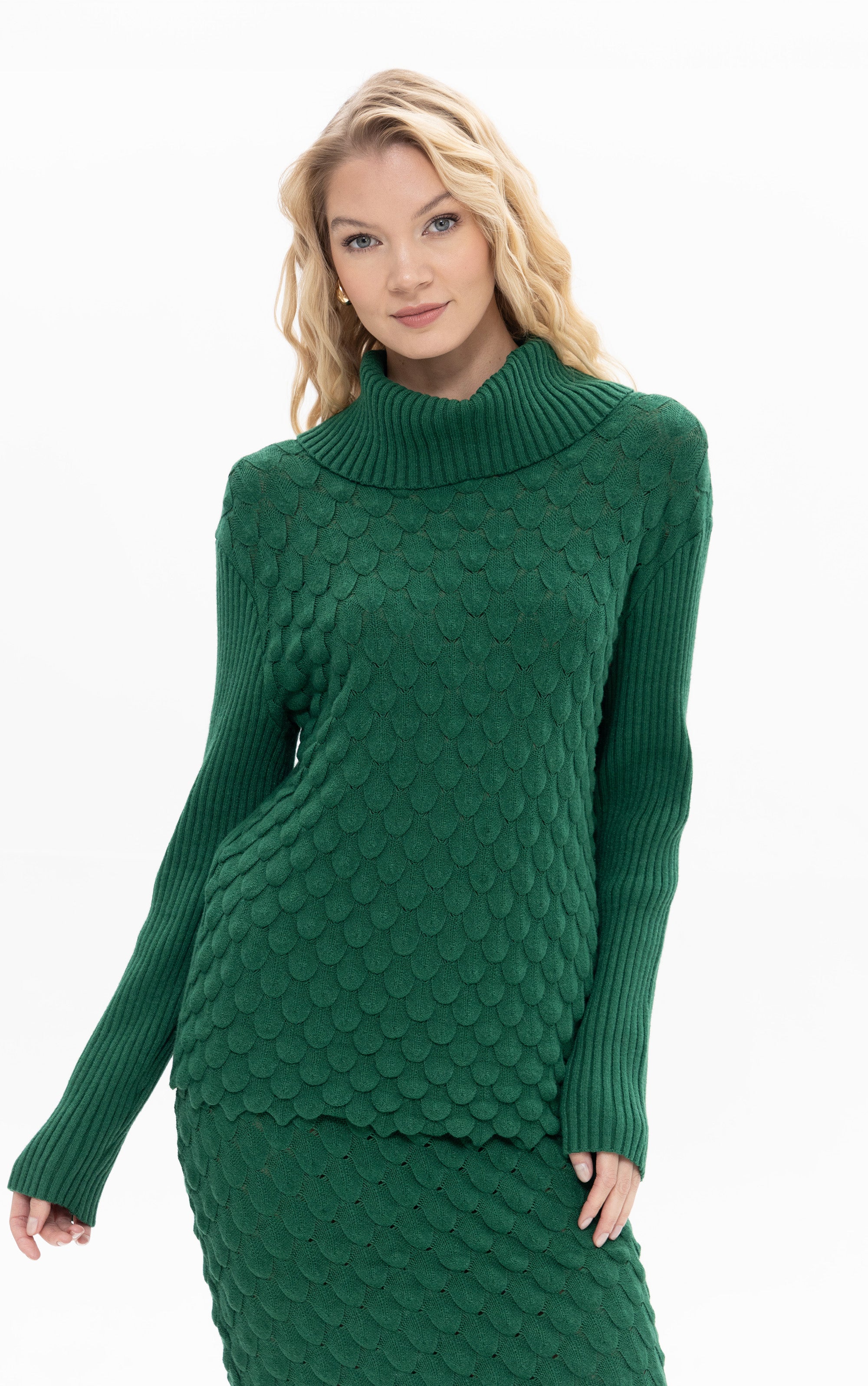 Rollkragenpullover aus strukturiertem Strick