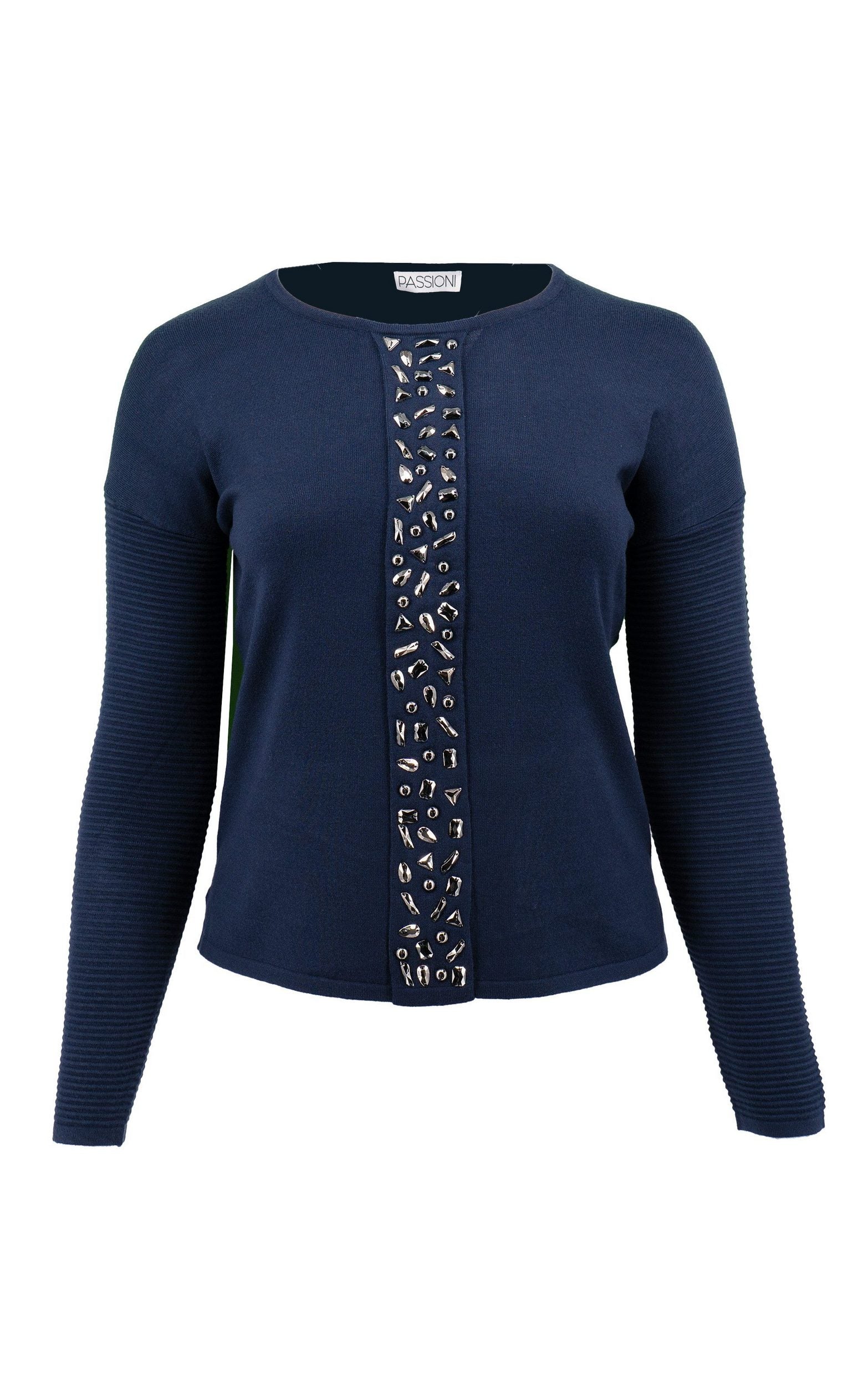 Strickpullover mit Strassdetails