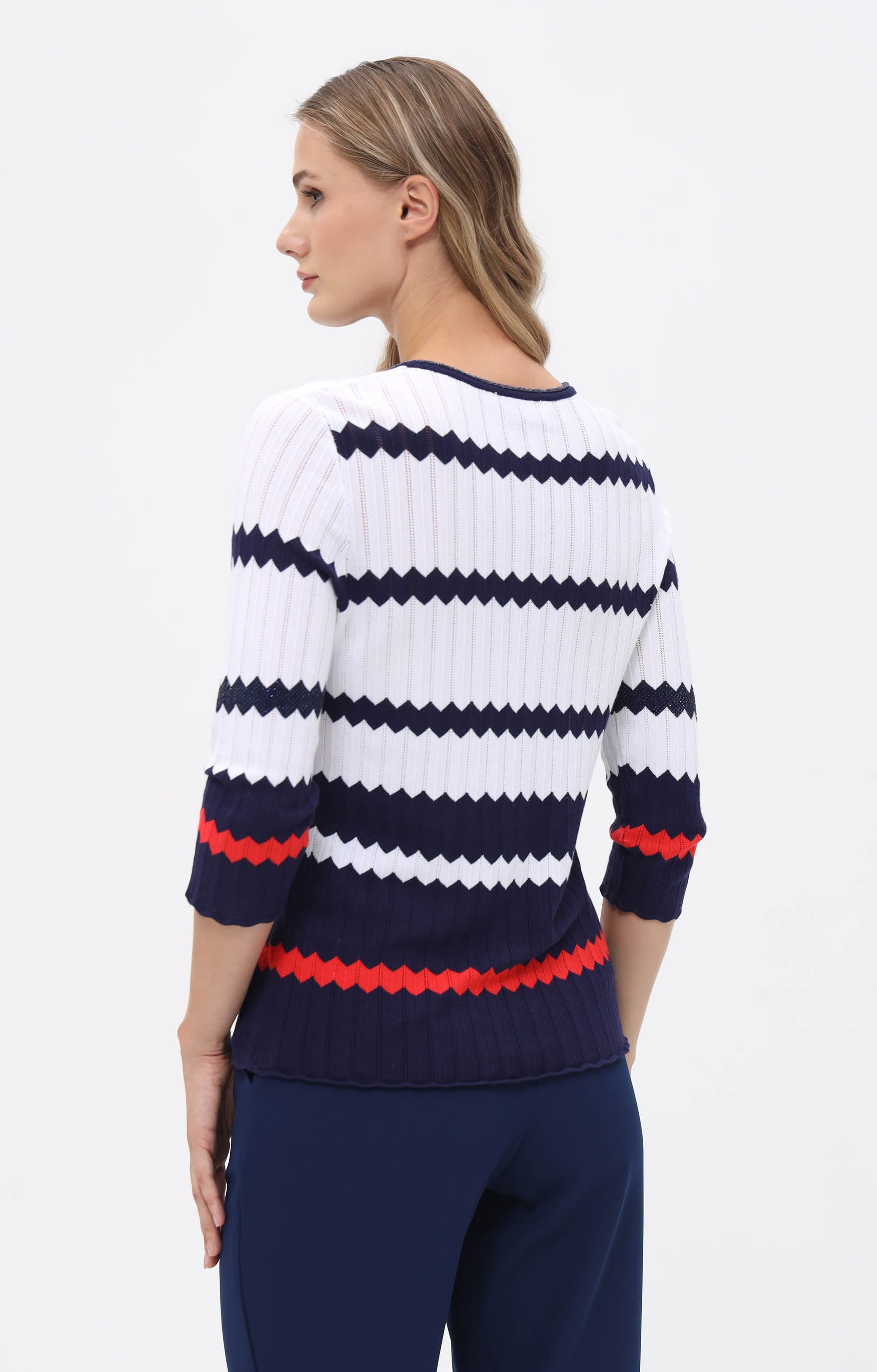 Pullover mit Zick-Zack-Streifen-Design