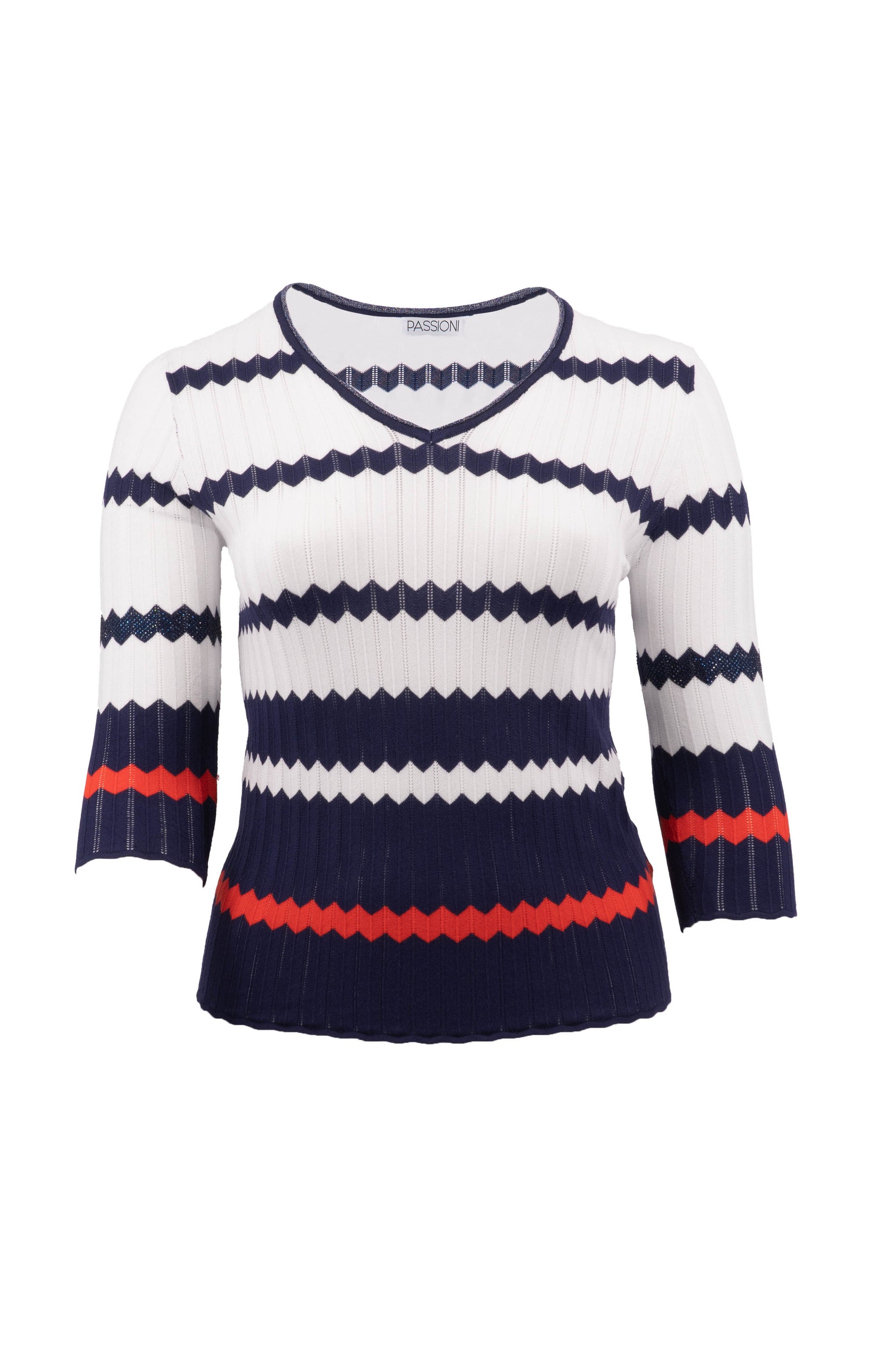 Pullover mit Zick-Zack-Streifen-Design
