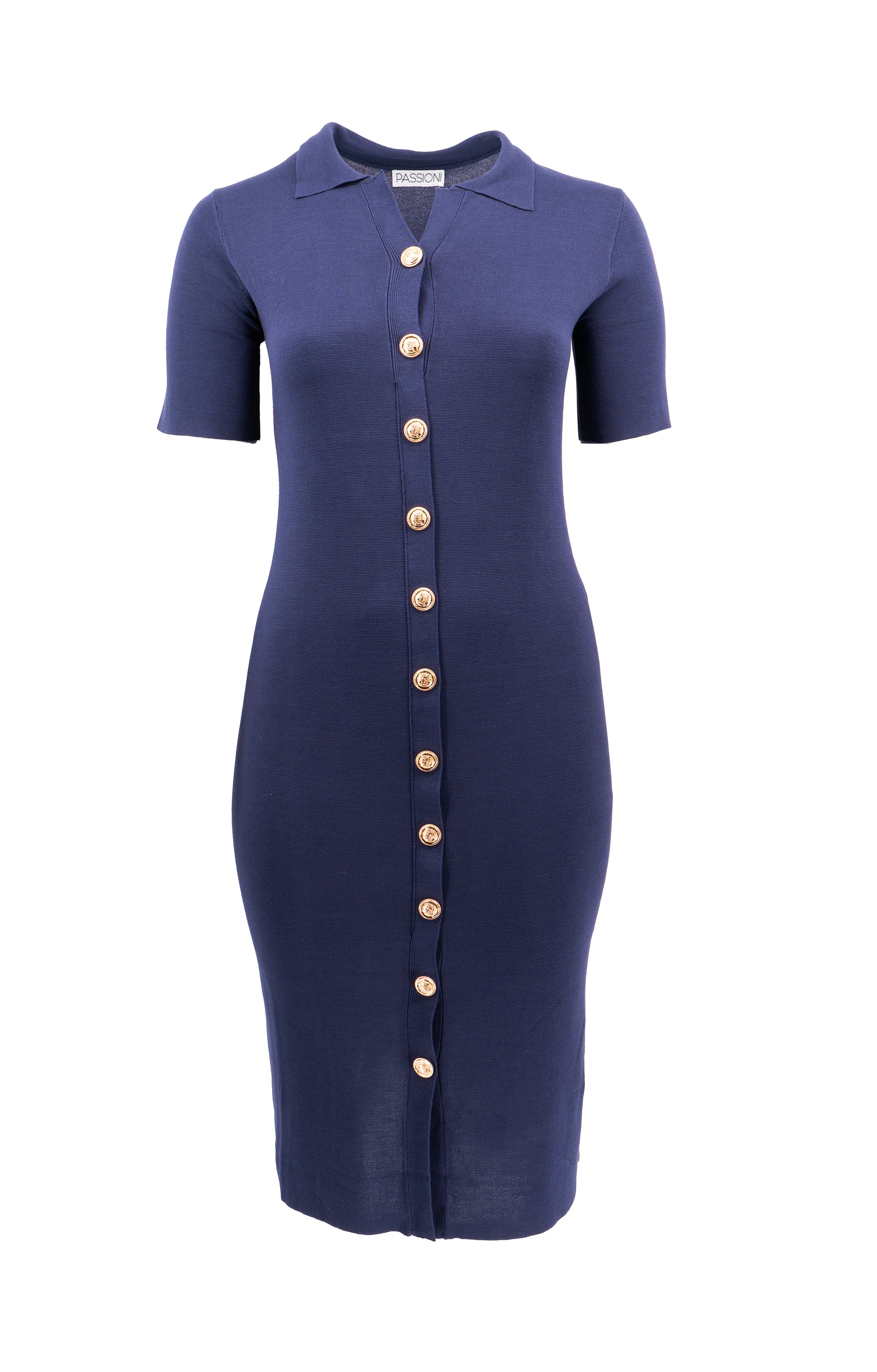 Kleid mit durchgehender Knopfleiste