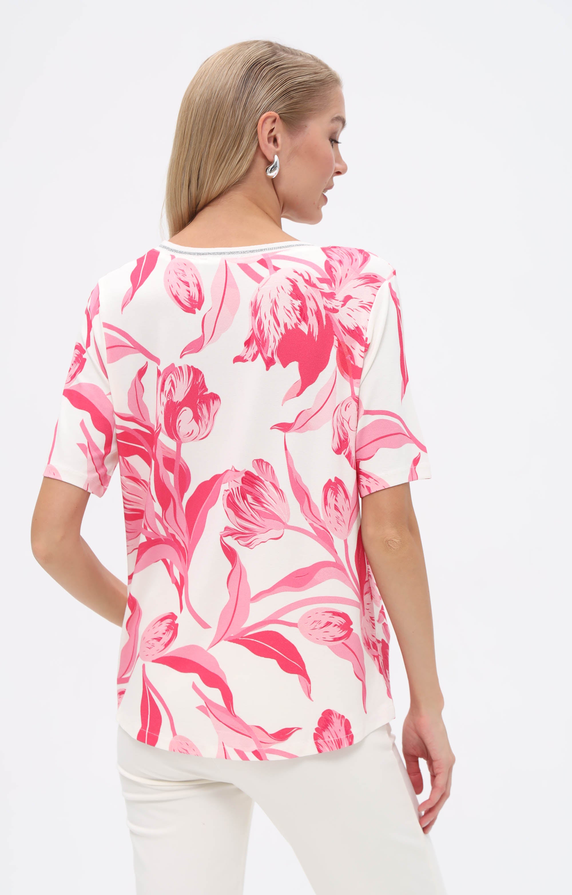 T-Shirt mit Tulpen-Print