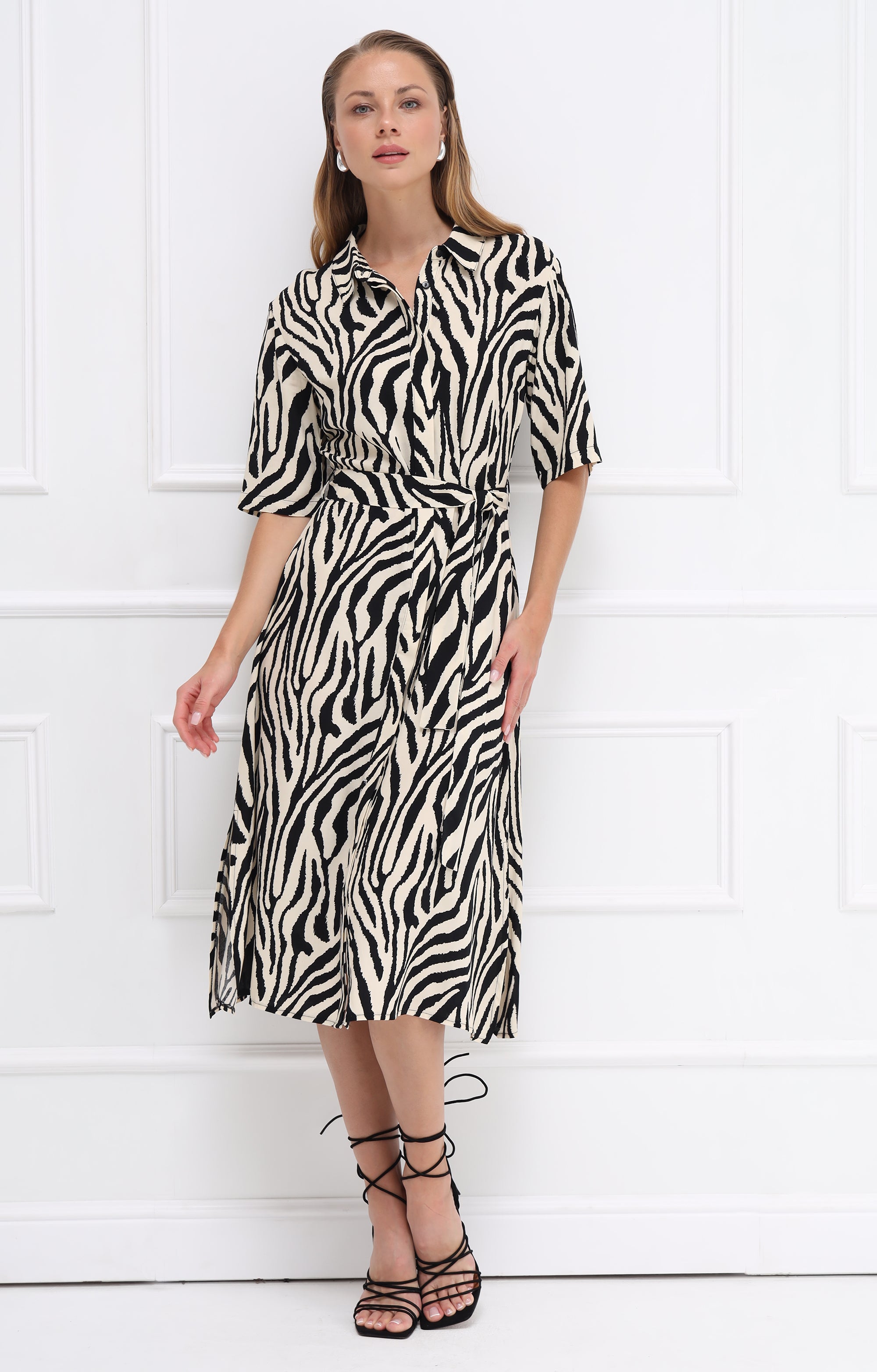 Hemdkleid mit Zebra-Print