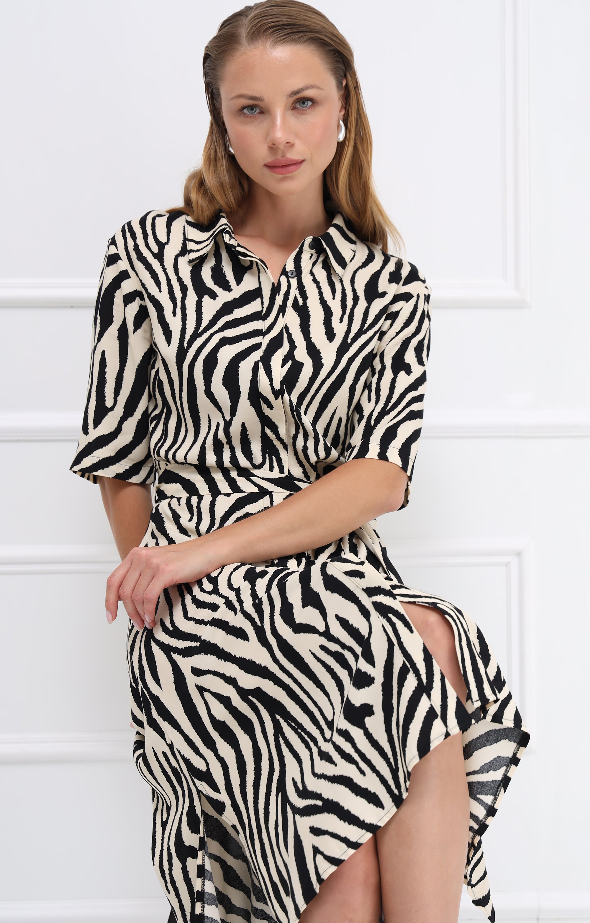 Hemdkleid mit Zebra-Print
