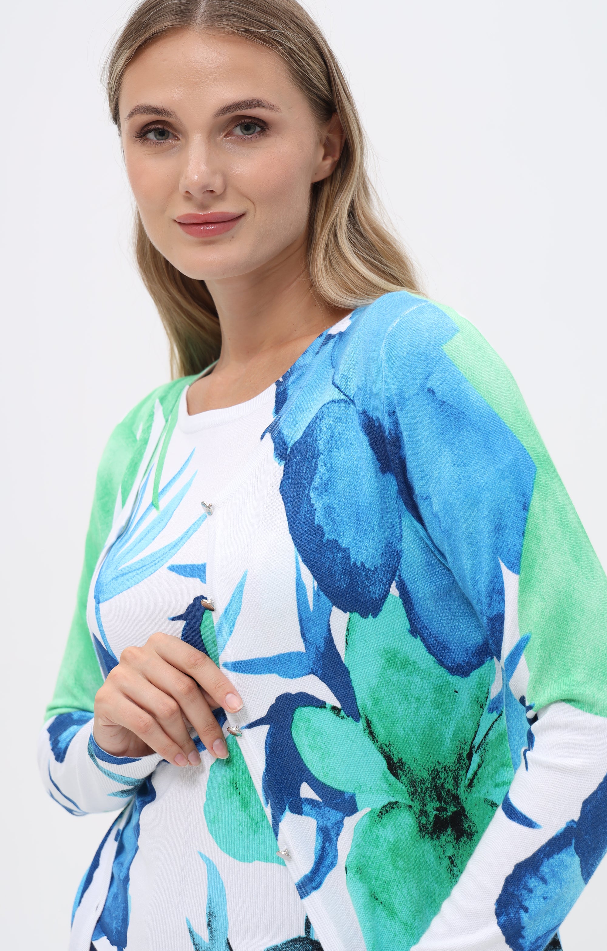 Twinset mit Aquarell-Blumenprint