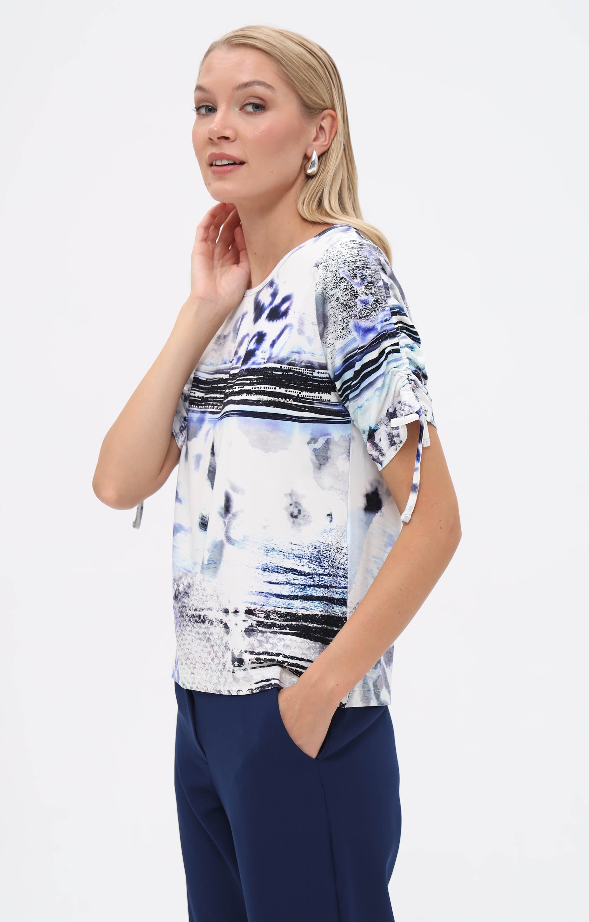 T-Shirt mit abstraktem Animal-Print